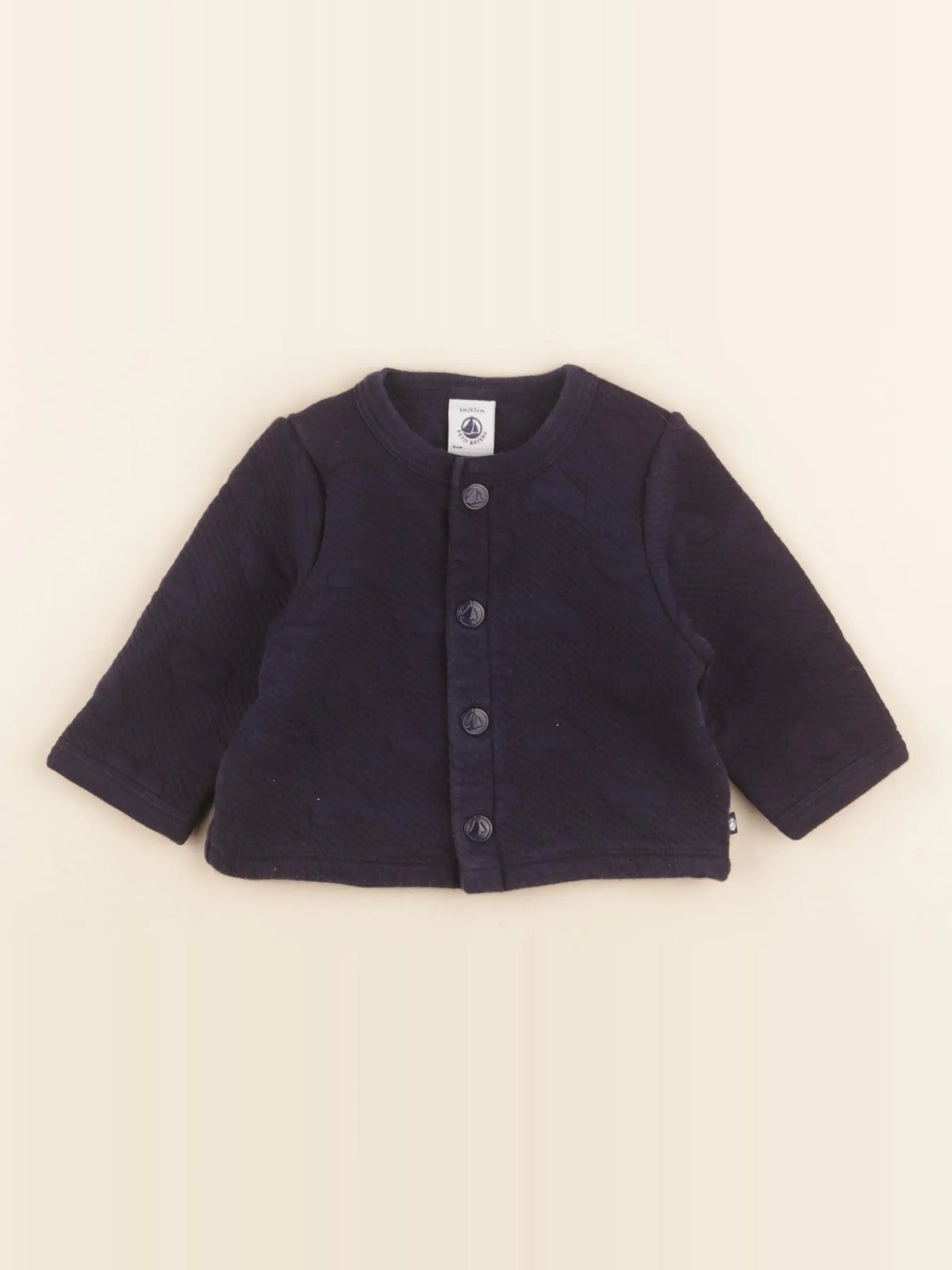 Petit Bateau - sweat bleu - 6 mois