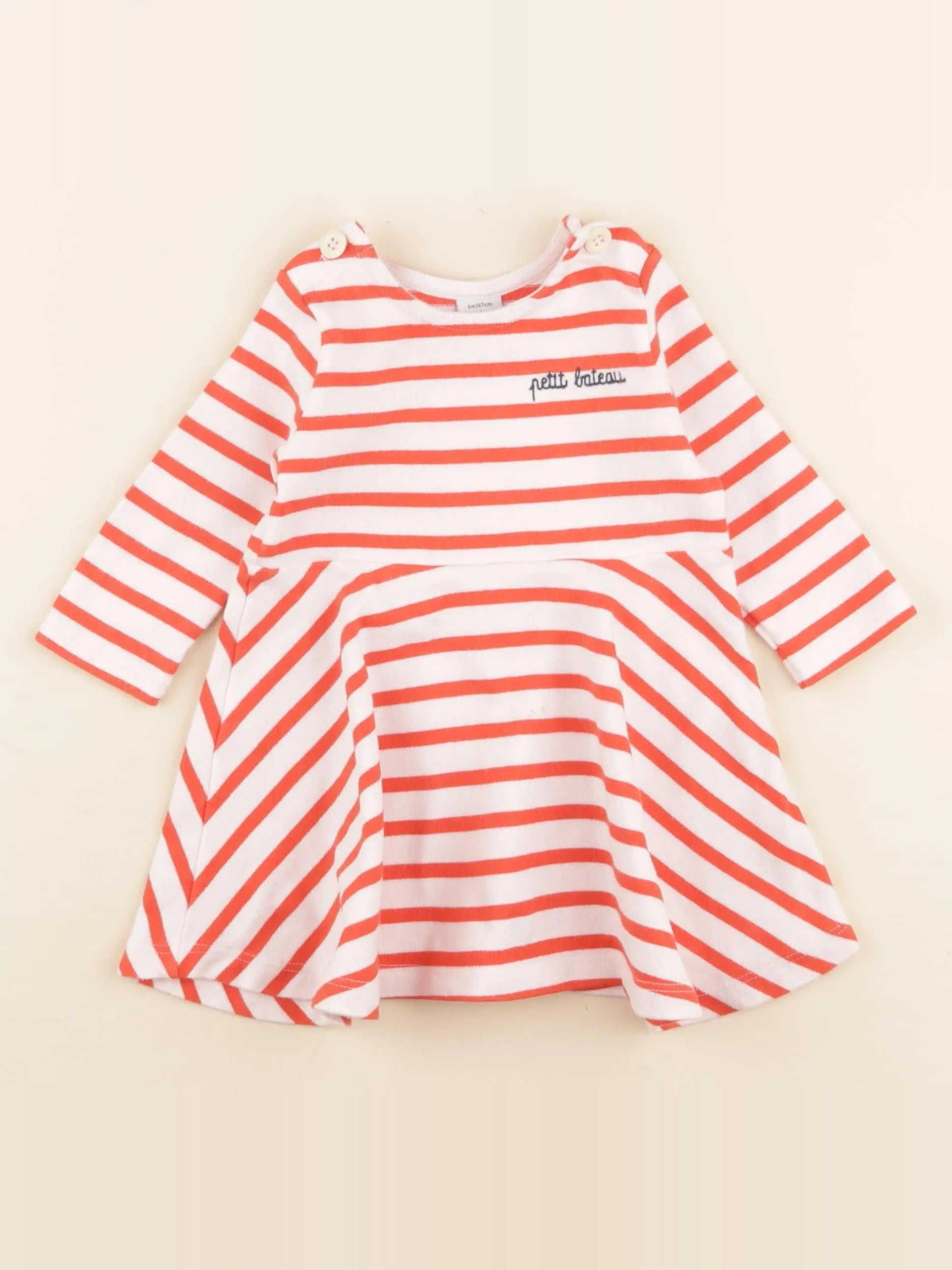 Petit Bateau - robe rouge - 6 mois