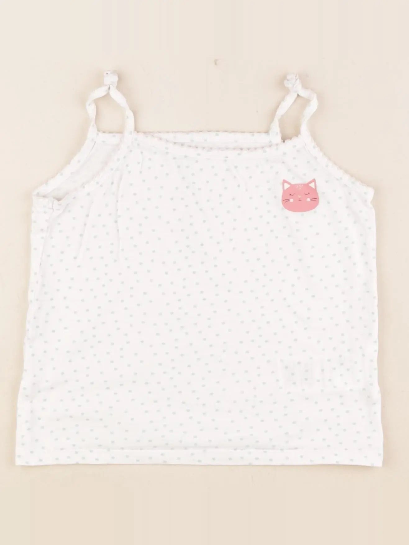 Vertbaudet - maillot de corps blanc, vert - 5 ans