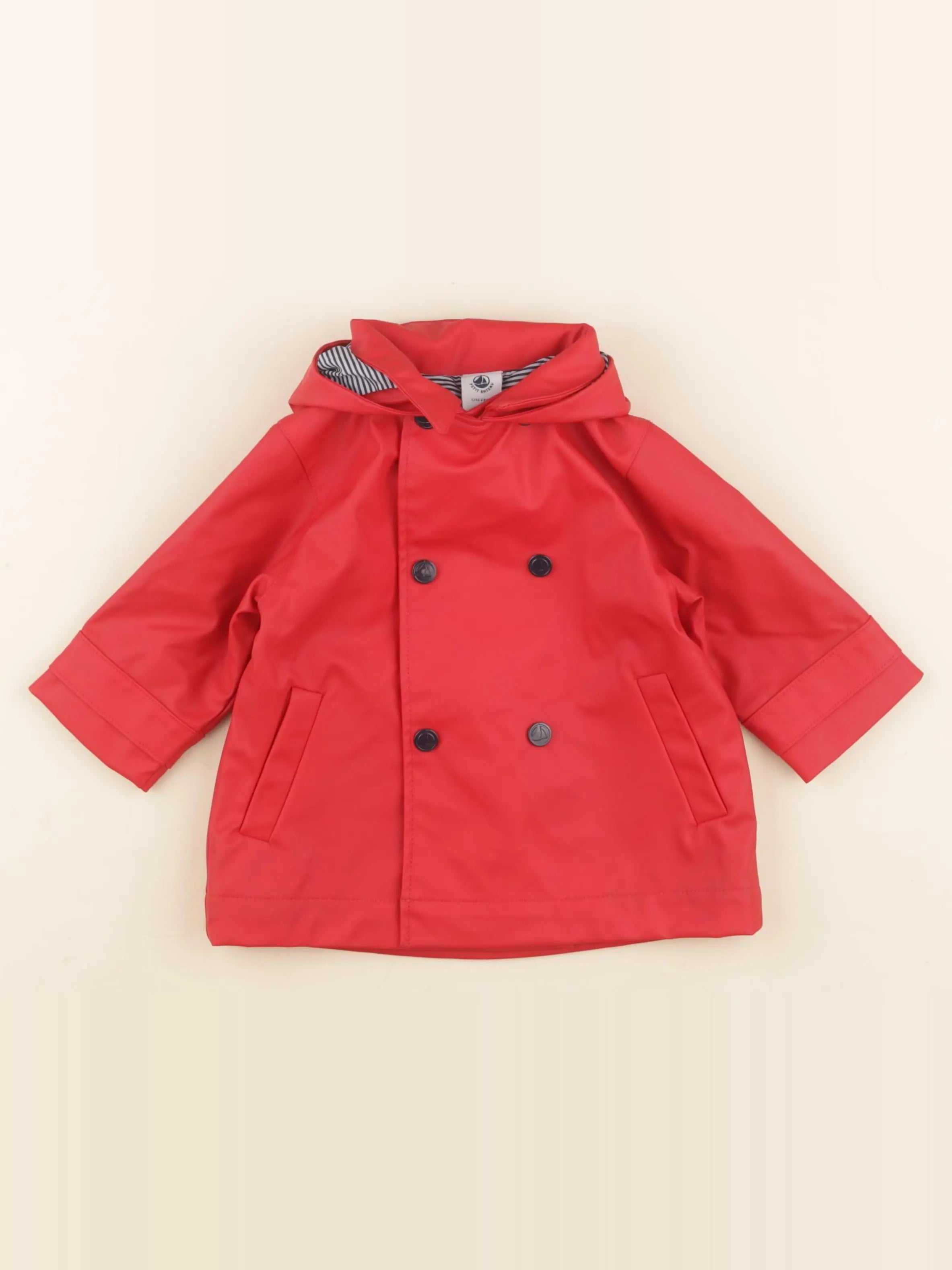 Petit Bateau - imperméable rouge - 6 mois