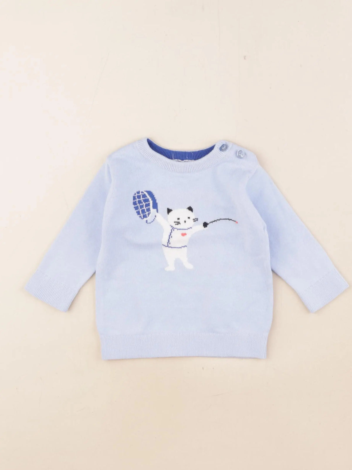 Jacadi - pull bleu - 6 mois