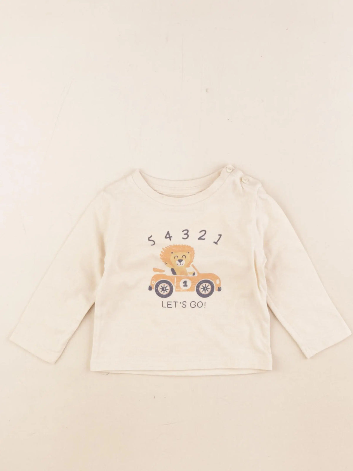 Vertbaudet - tee-shirt beige - 6 mois