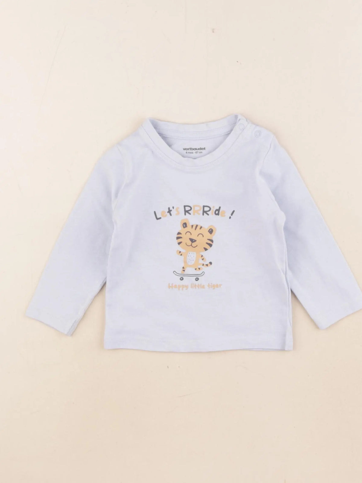Vertbaudet - tee-shirt bleu - 6 mois