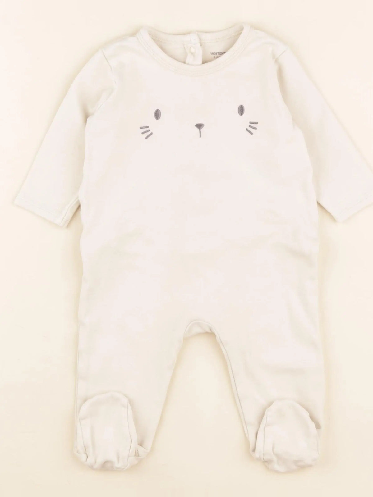 Petit Bateau - pyjama coton beige - 9 mois