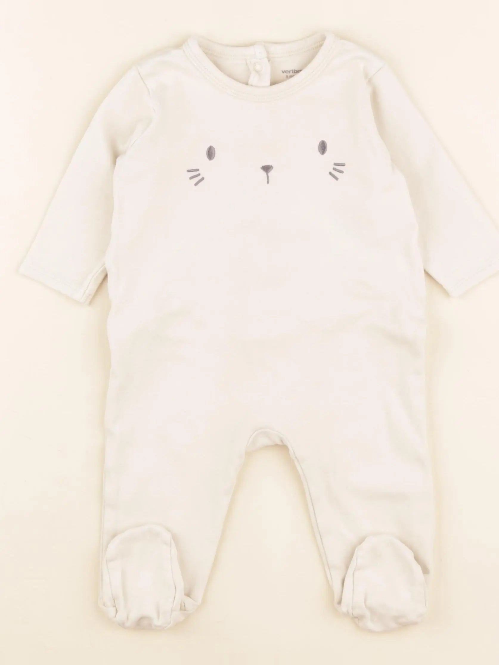 Petit Bateau - pyjama coton beige - 9 mois