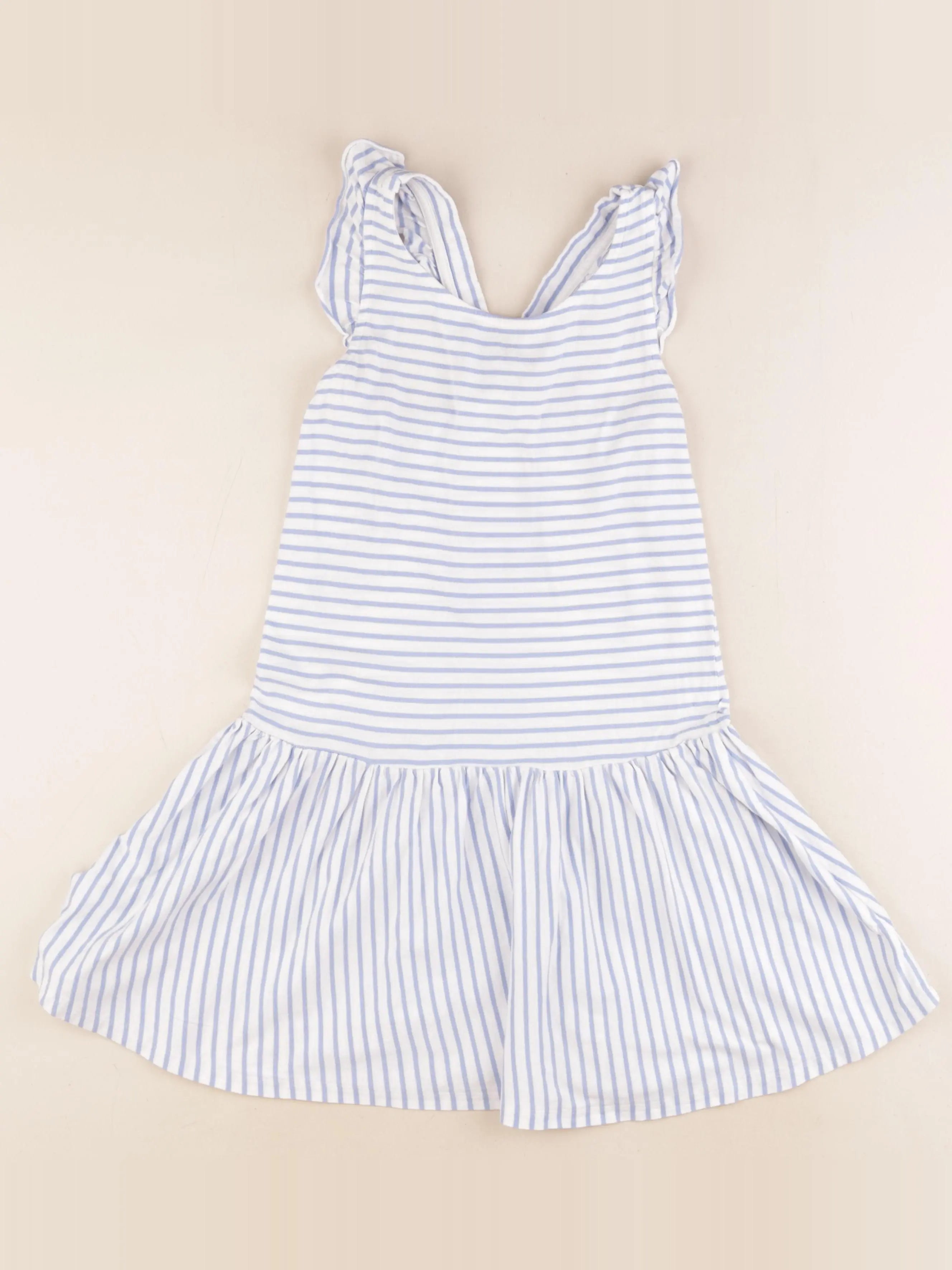 La Redoute - robe bleu, blanc - 8 ans