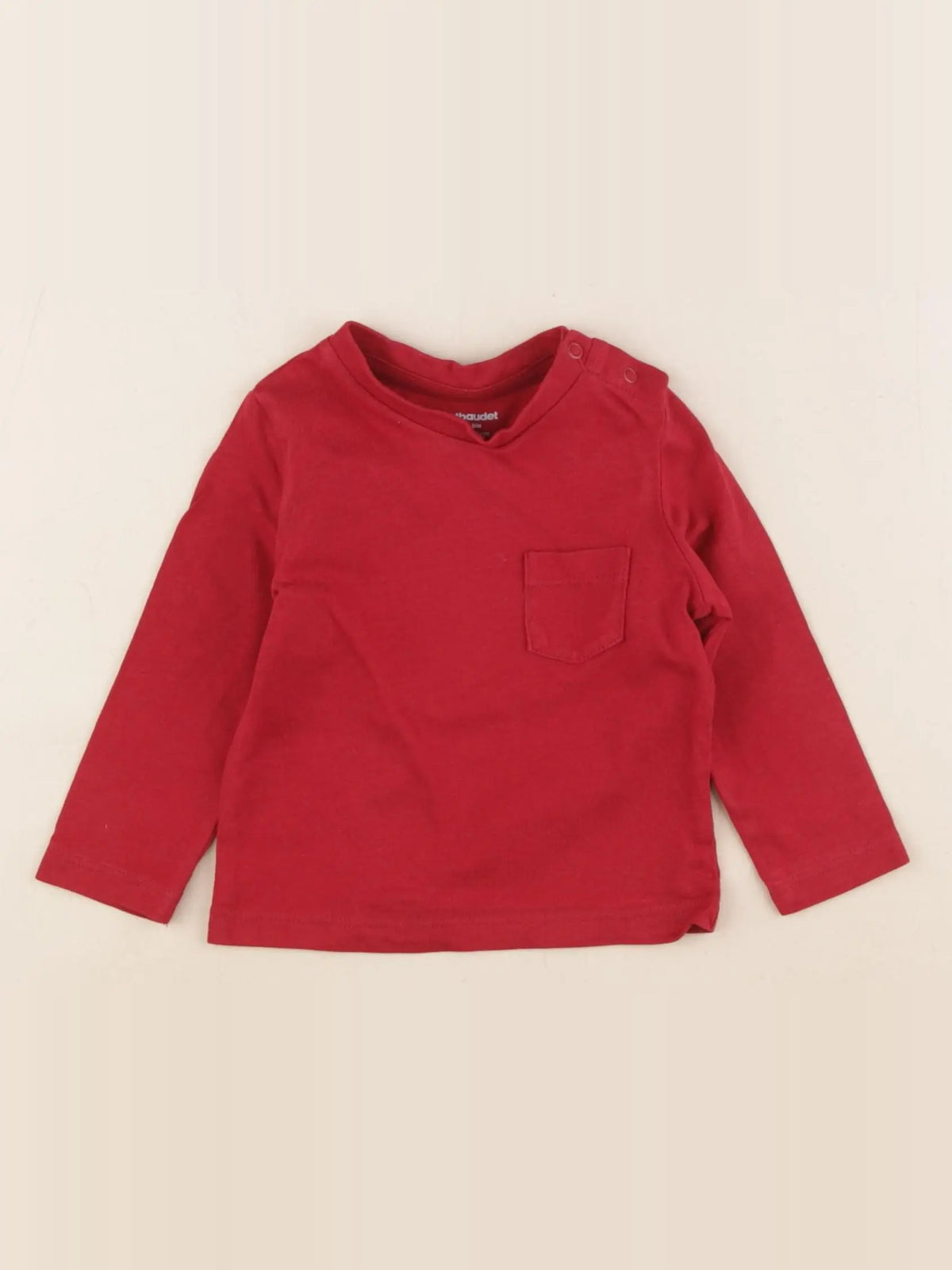 Vertbaudet - tee-shirt rouge - 6 mois