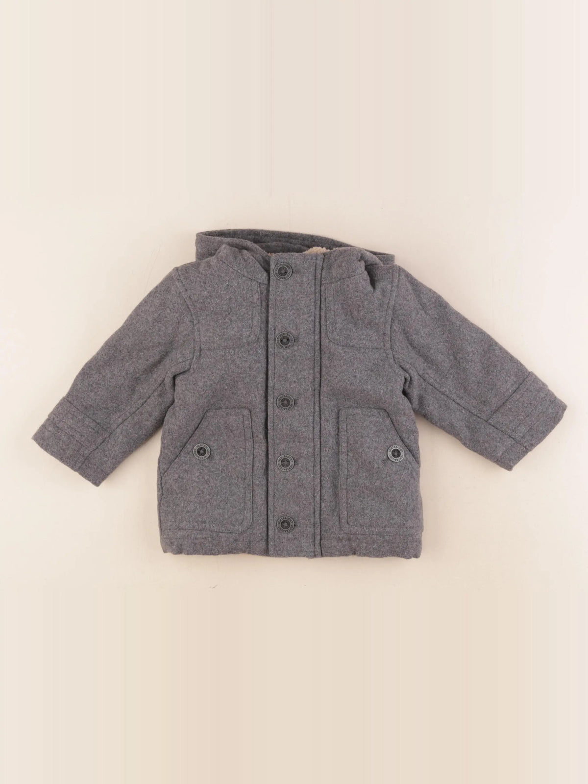 Vertbaudet - veste doublé gris - 12 mois
