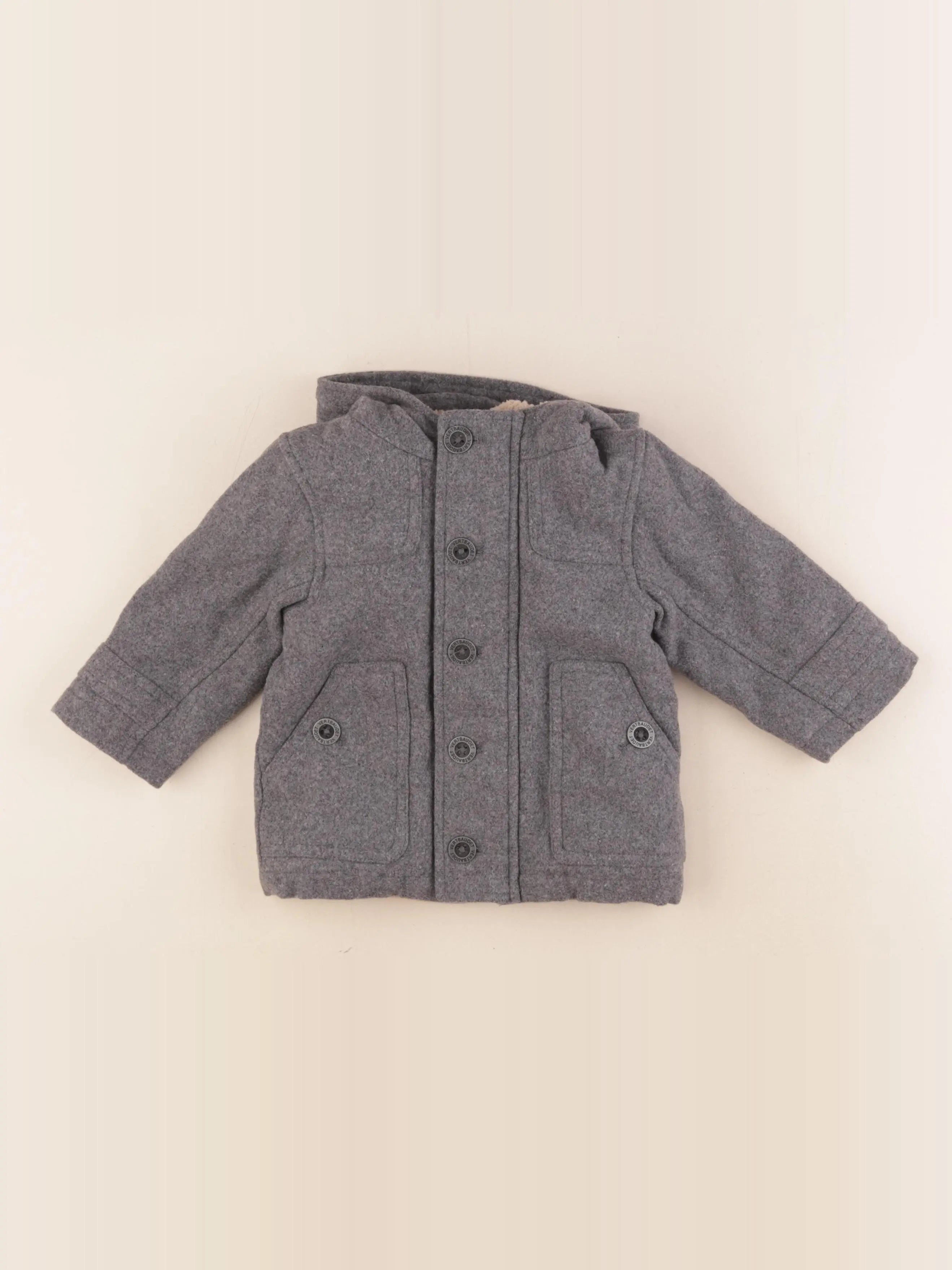 Vertbaudet - veste doublé gris - 12 mois