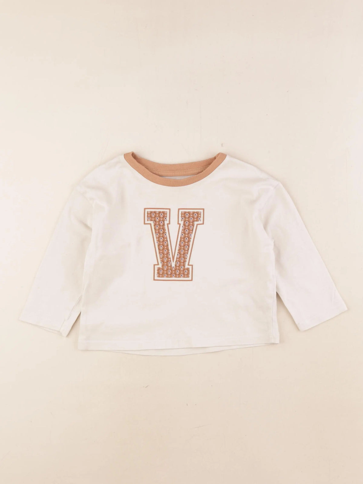 Vertbaudet - tee-shirt beige - 2 ans