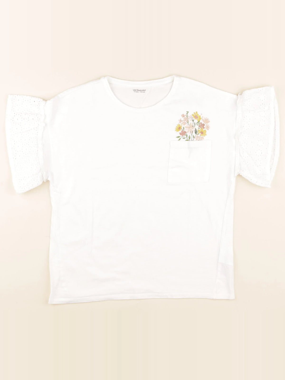 Vertbaudet - tee-shirt blanc - 12 ans