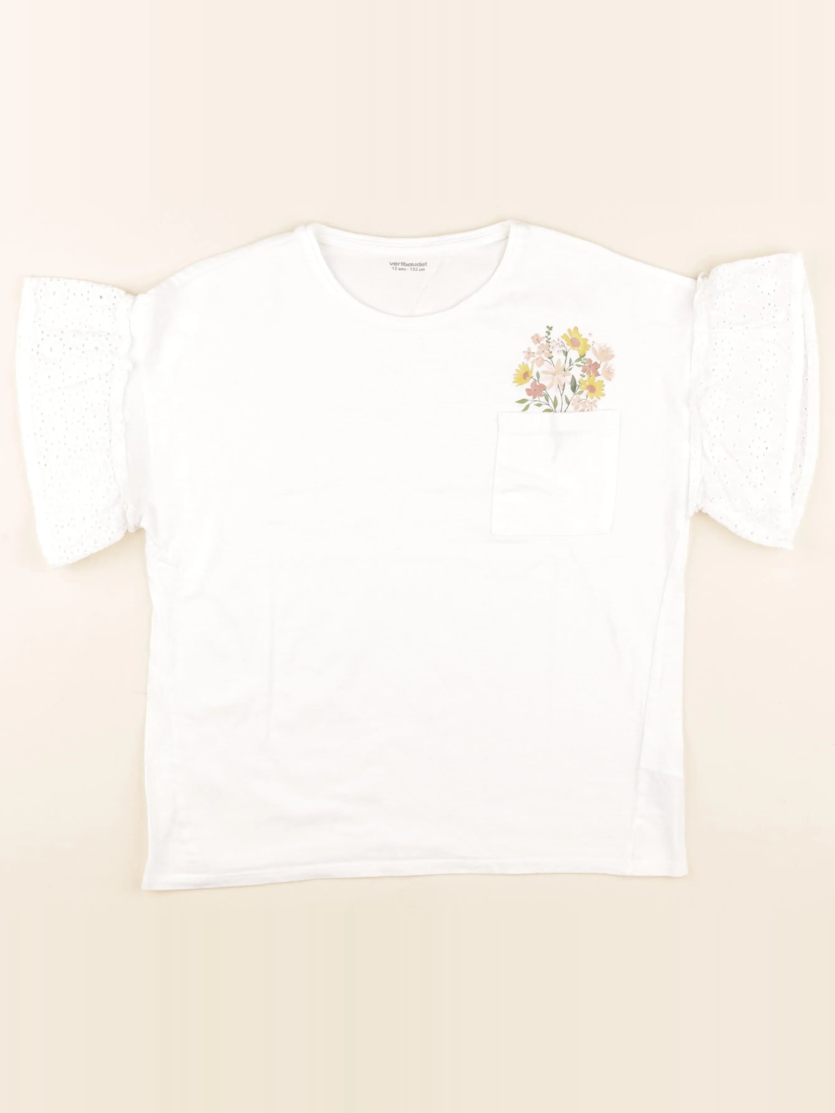 Vertbaudet - tee-shirt blanc - 12 ans