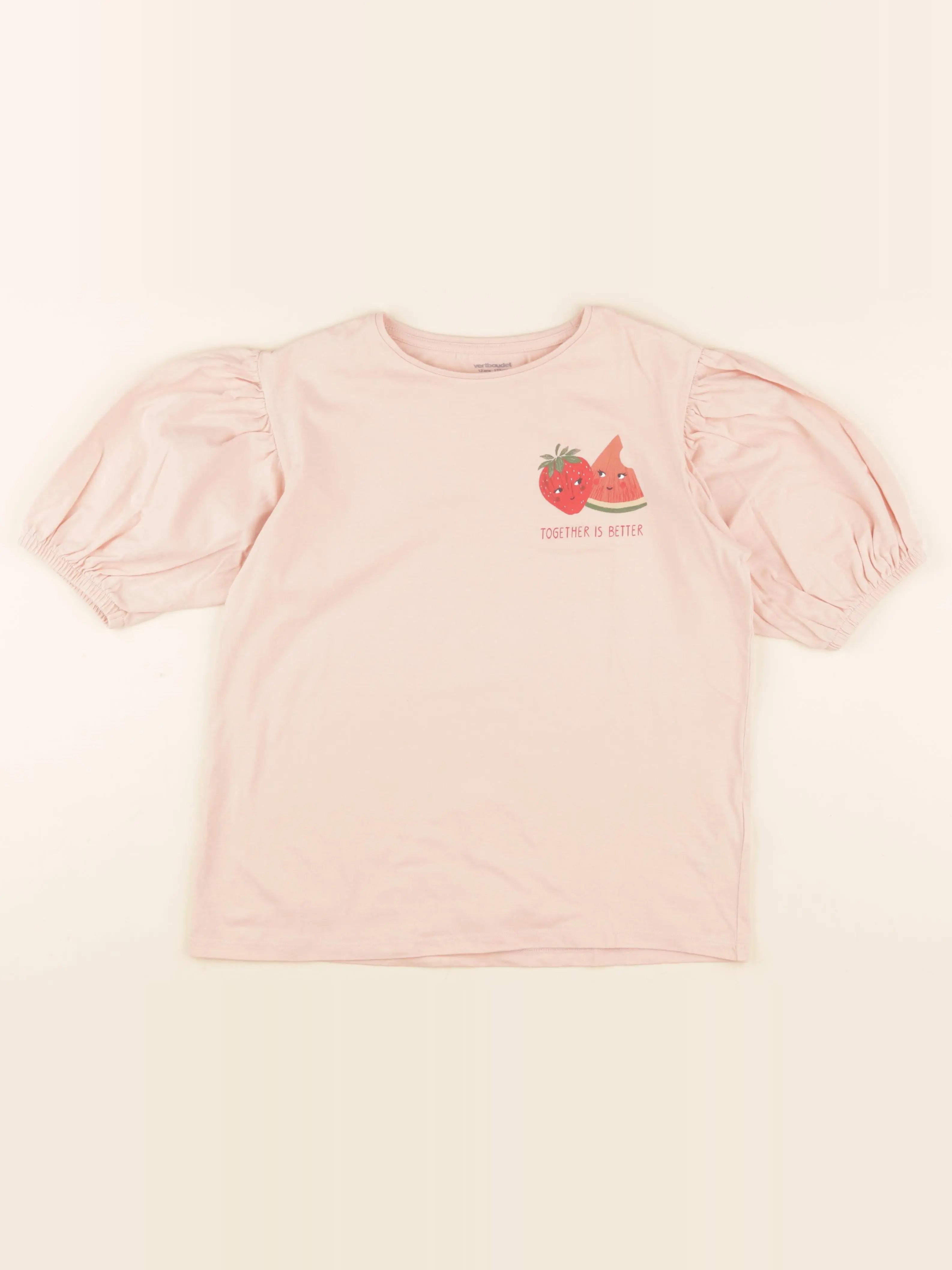 Vertbaudet - tee-shirt rose - 12 ans