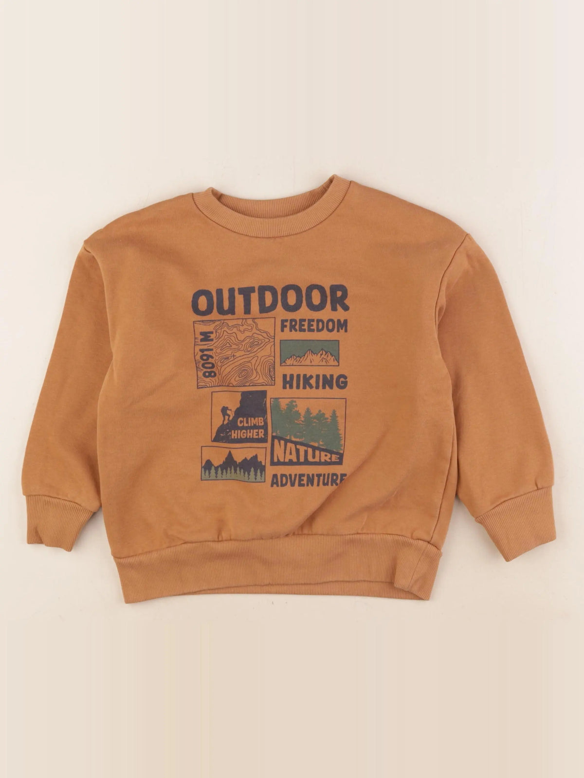 Vertbaudet - sweat marron - 6 ans