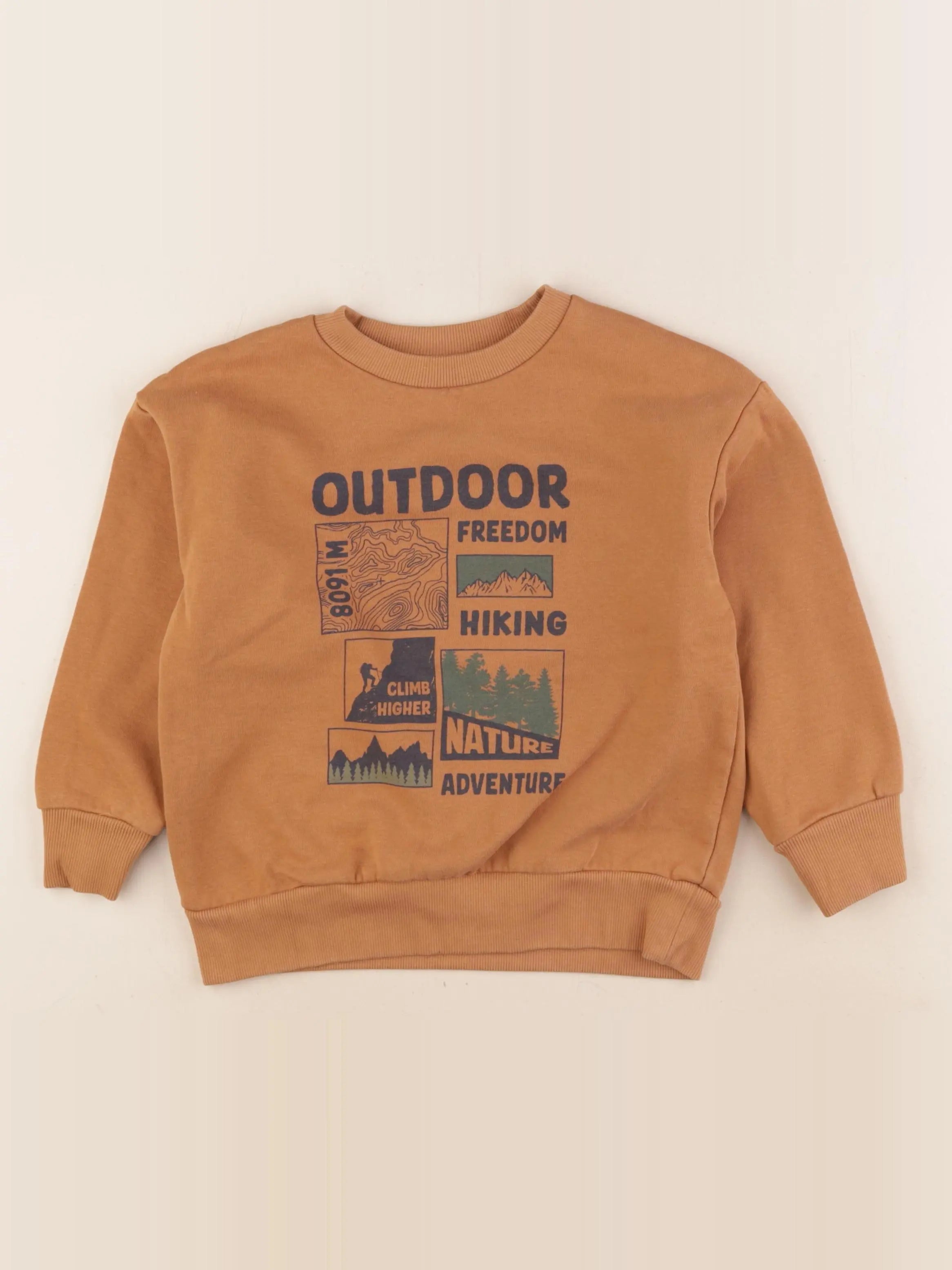 Vertbaudet - sweat marron - 6 ans