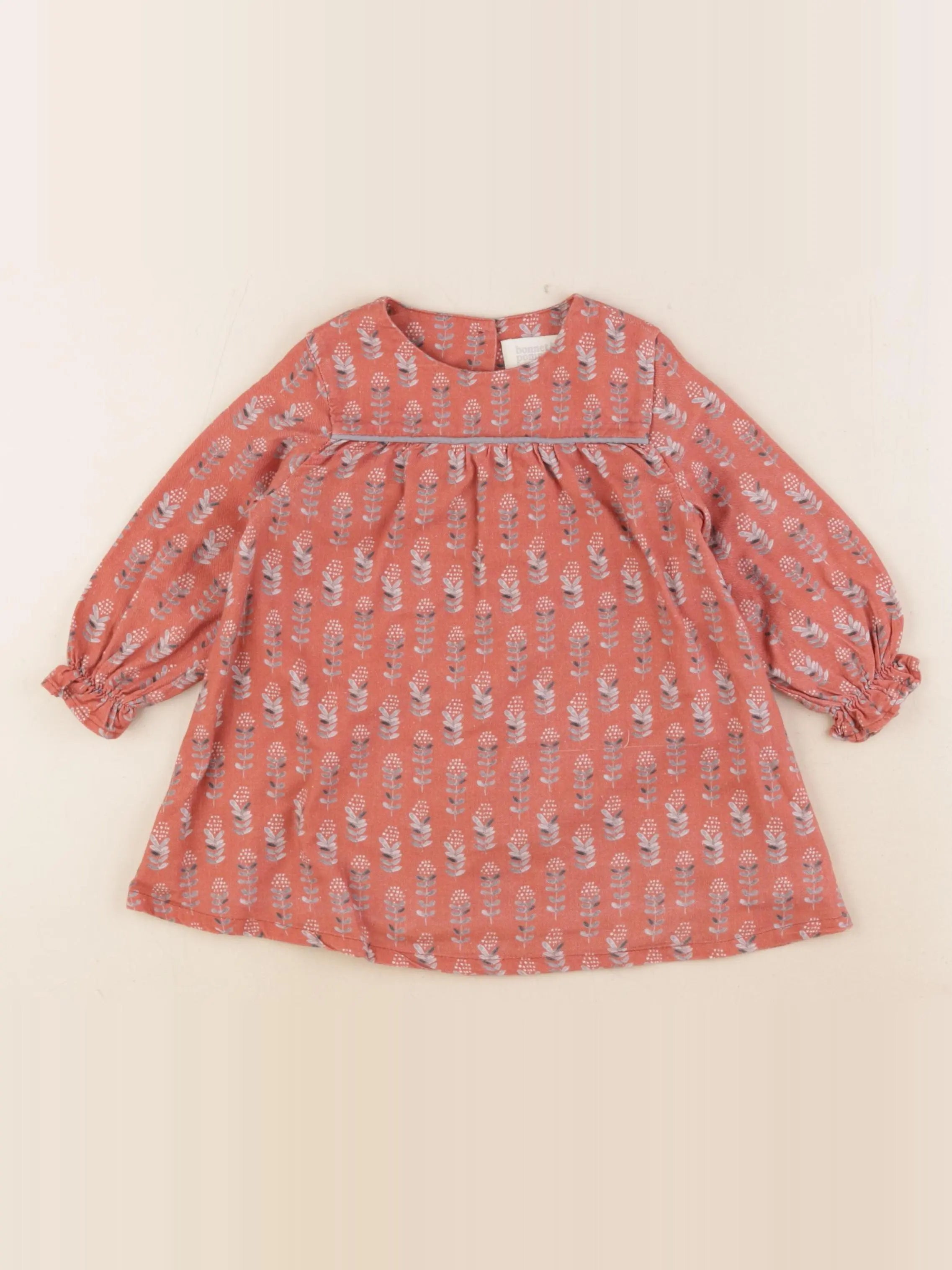 Bonnet à Pompon - robe rouge - 12 mois