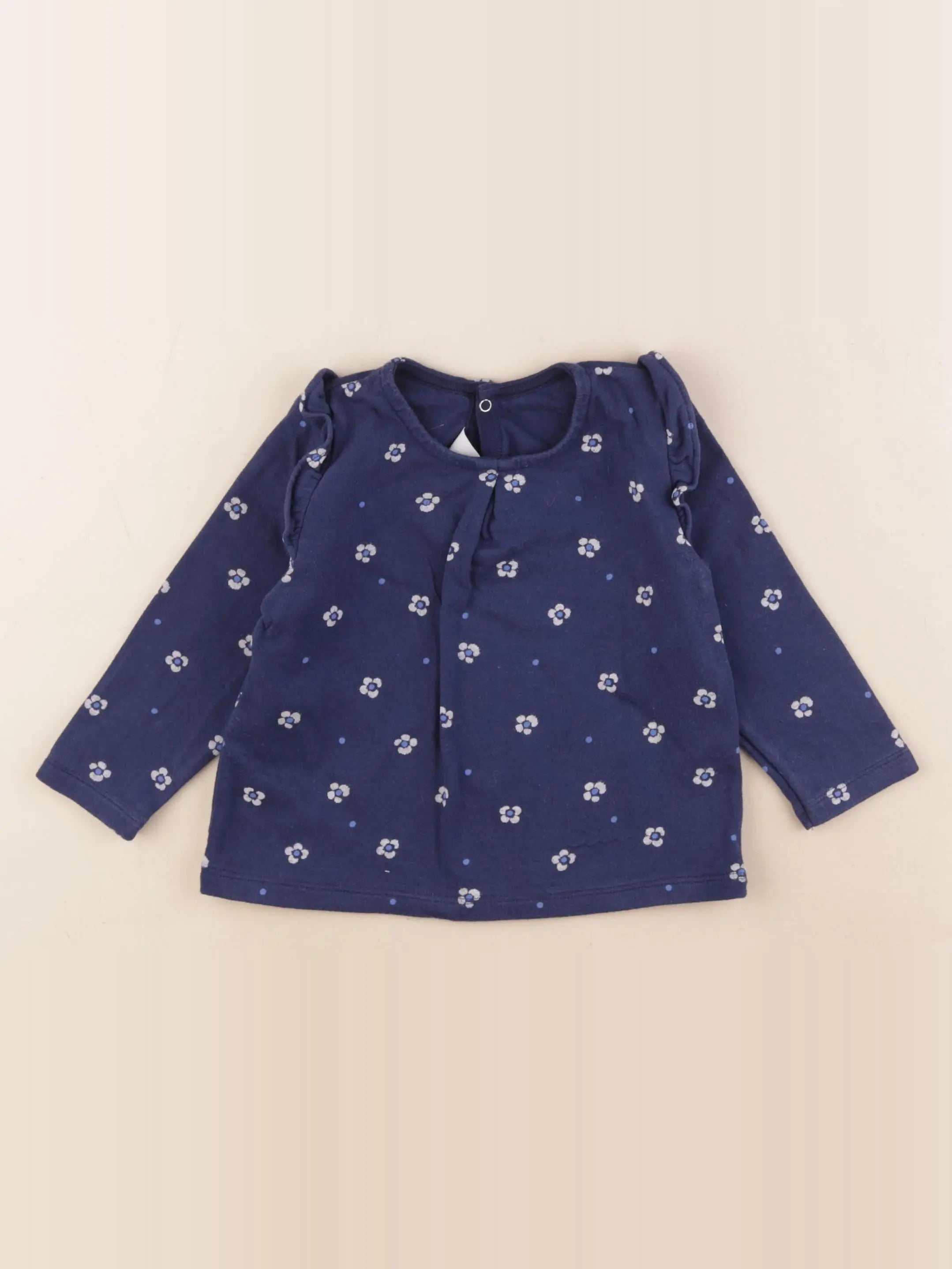 Petit Bateau - tee-shirt bleu - 24 mois