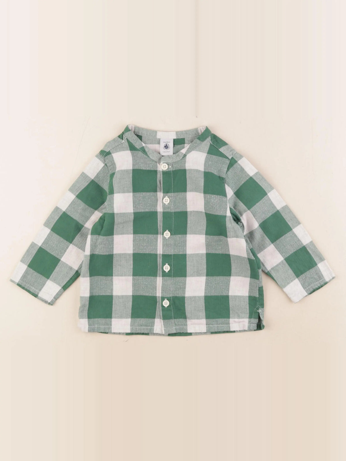 Petit Bateau - chemise vert - 24 mois