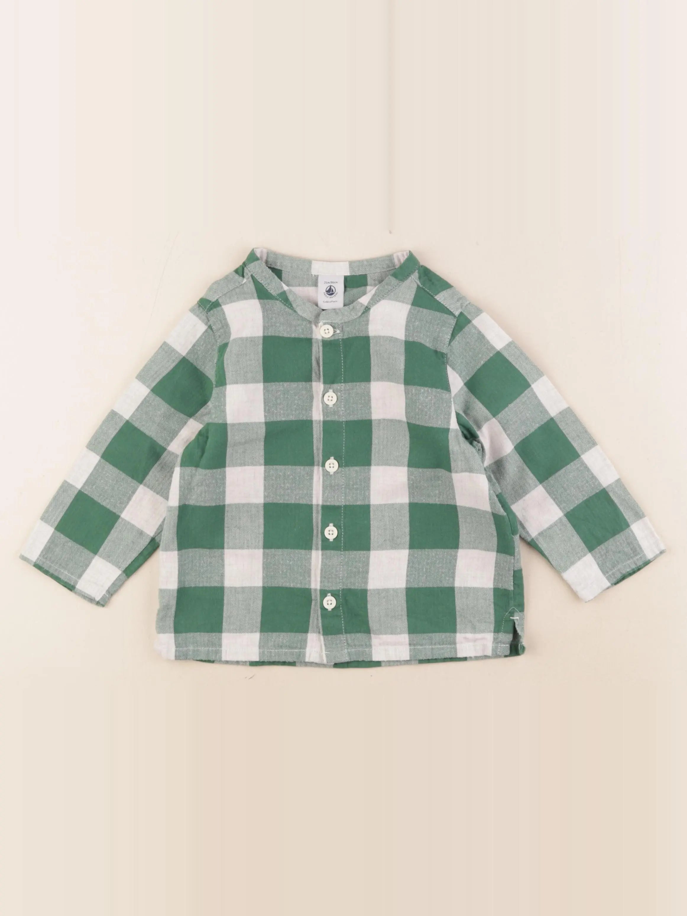 Petit Bateau - chemise vert - 24 mois