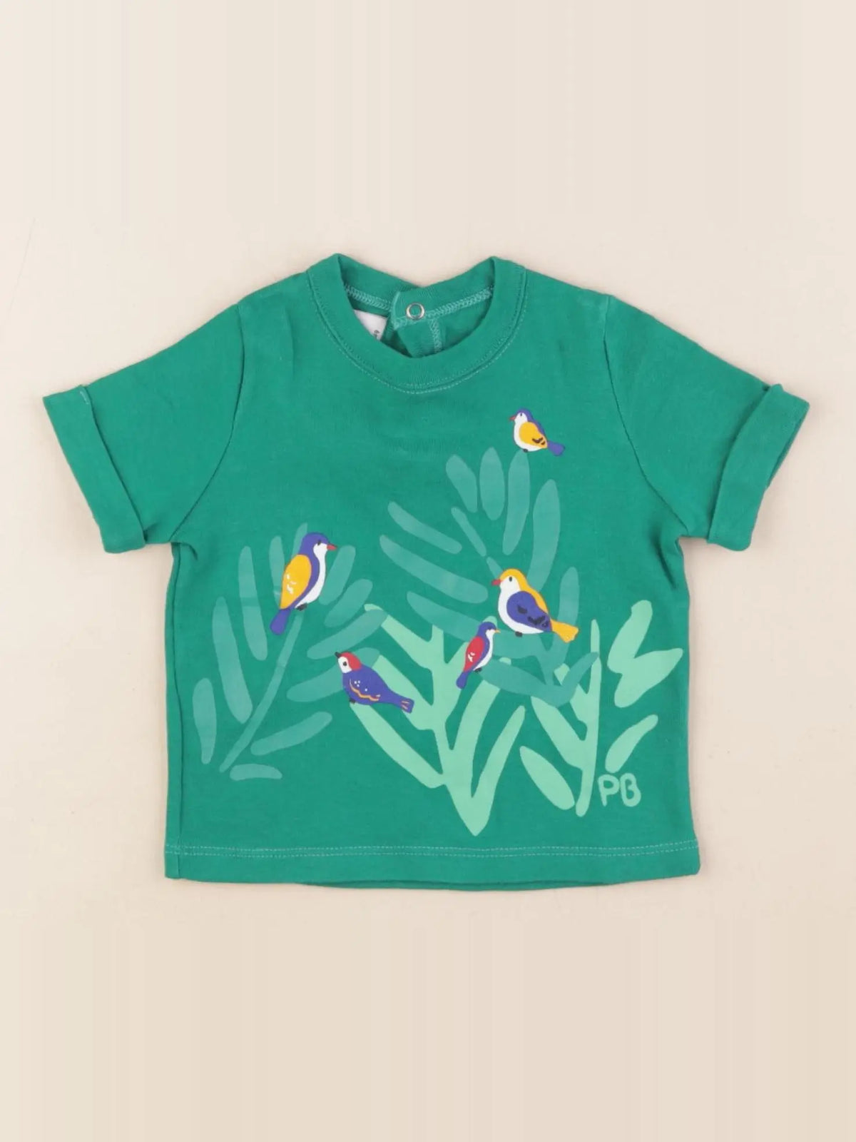 Petit Bateau - tee-shirt vert - 6 mois