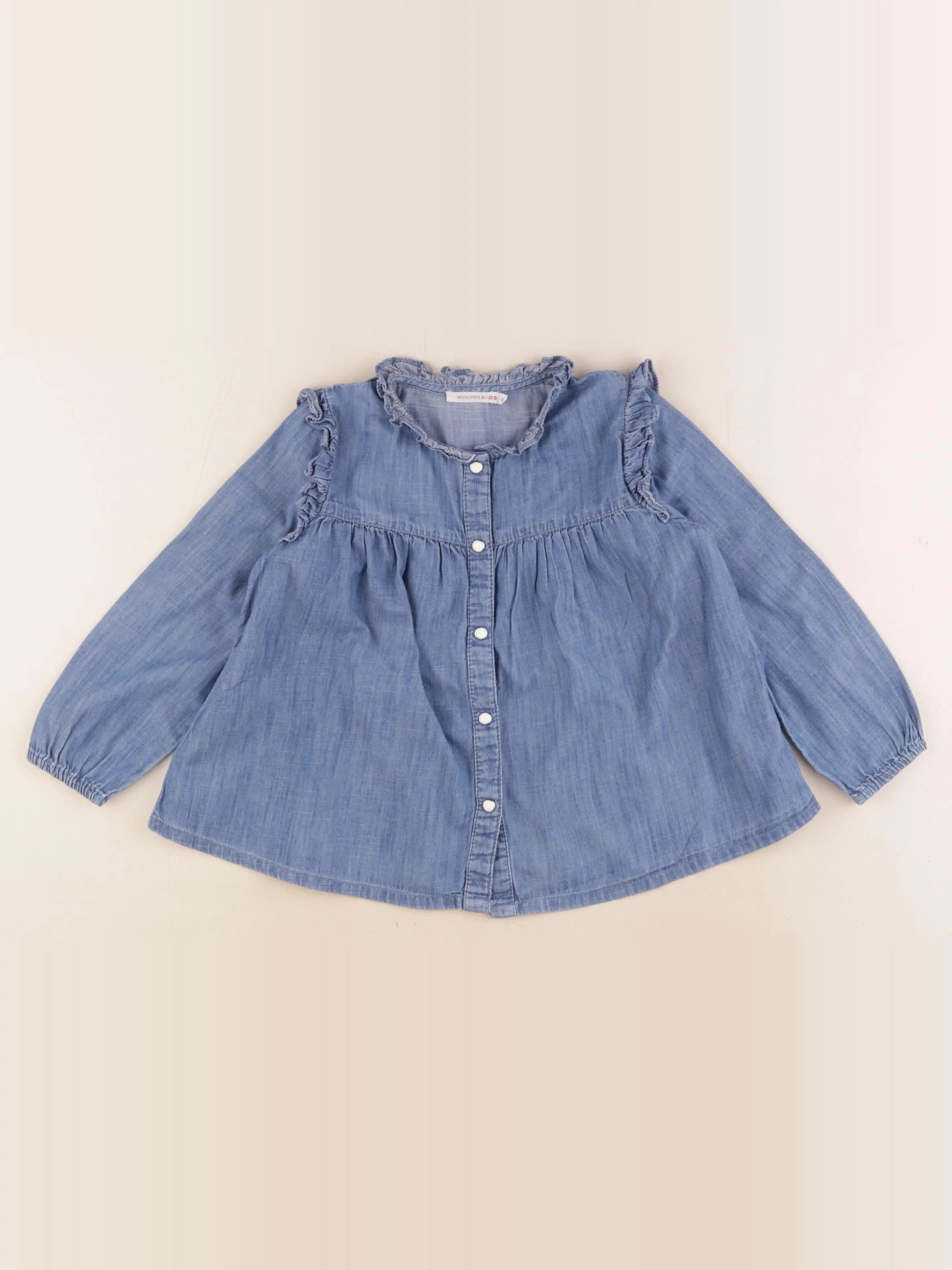 Monoprix - blouse bleu - 5 ans
