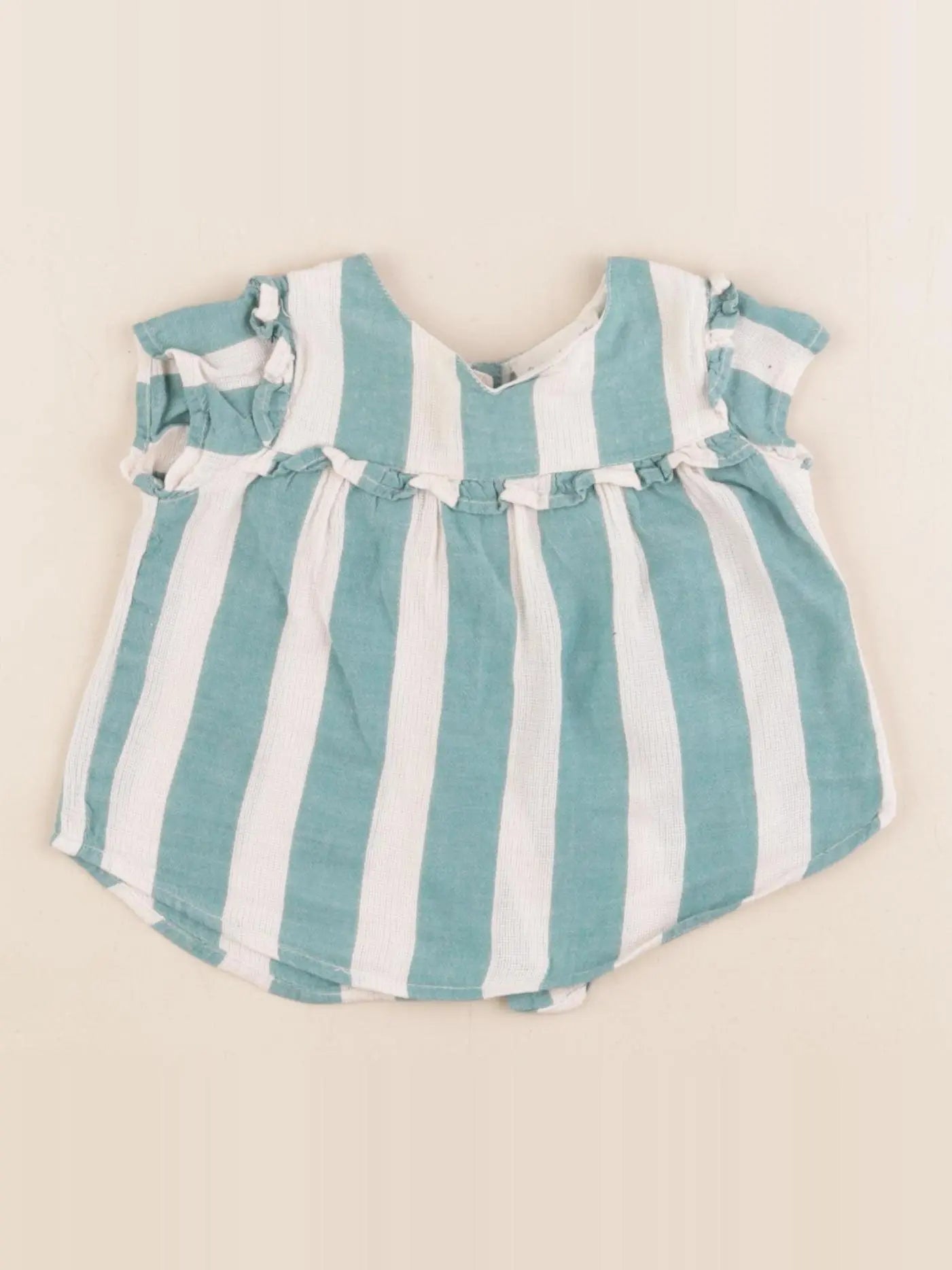 Arsène et les pipelettes - blouse vert - 3 mois