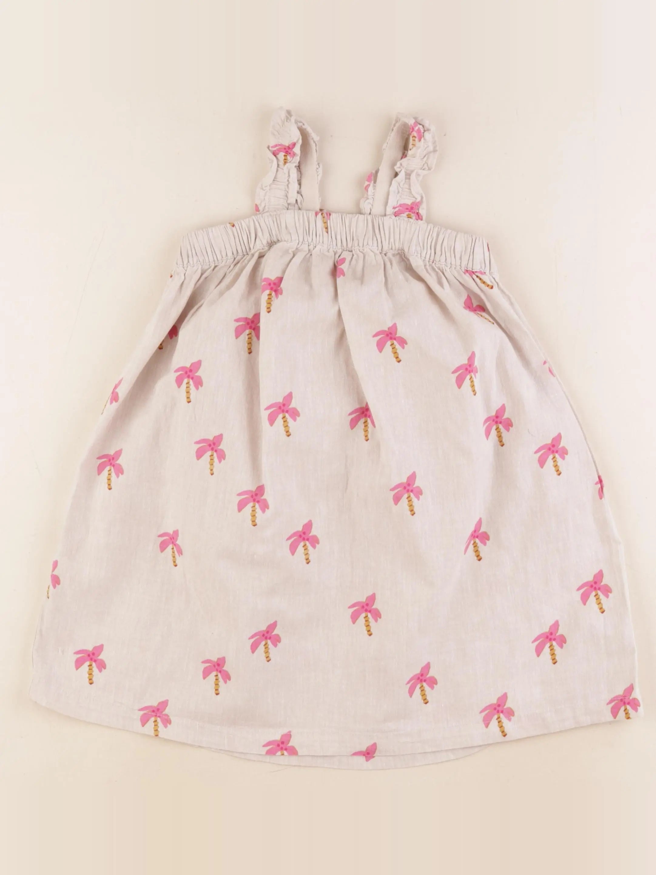 H&M - robe beige, rose - 2/3 ans