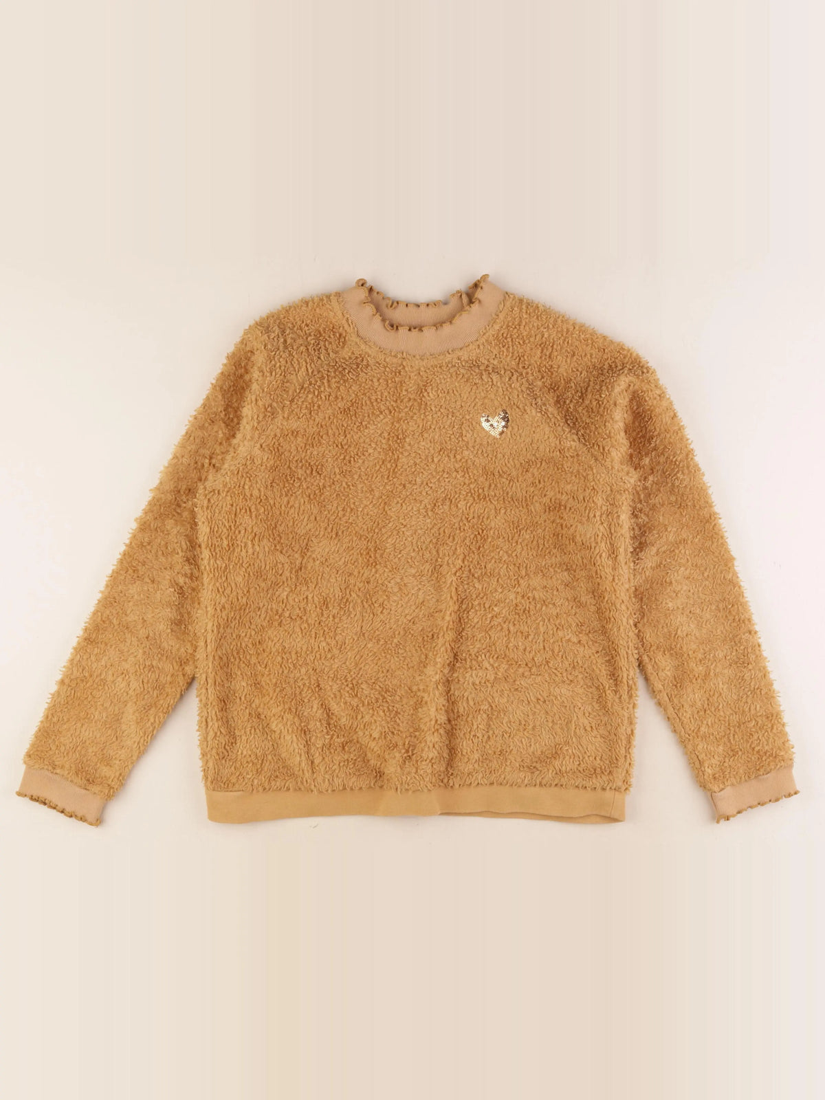 Vertbaudet - pull or, marron - 12 ans