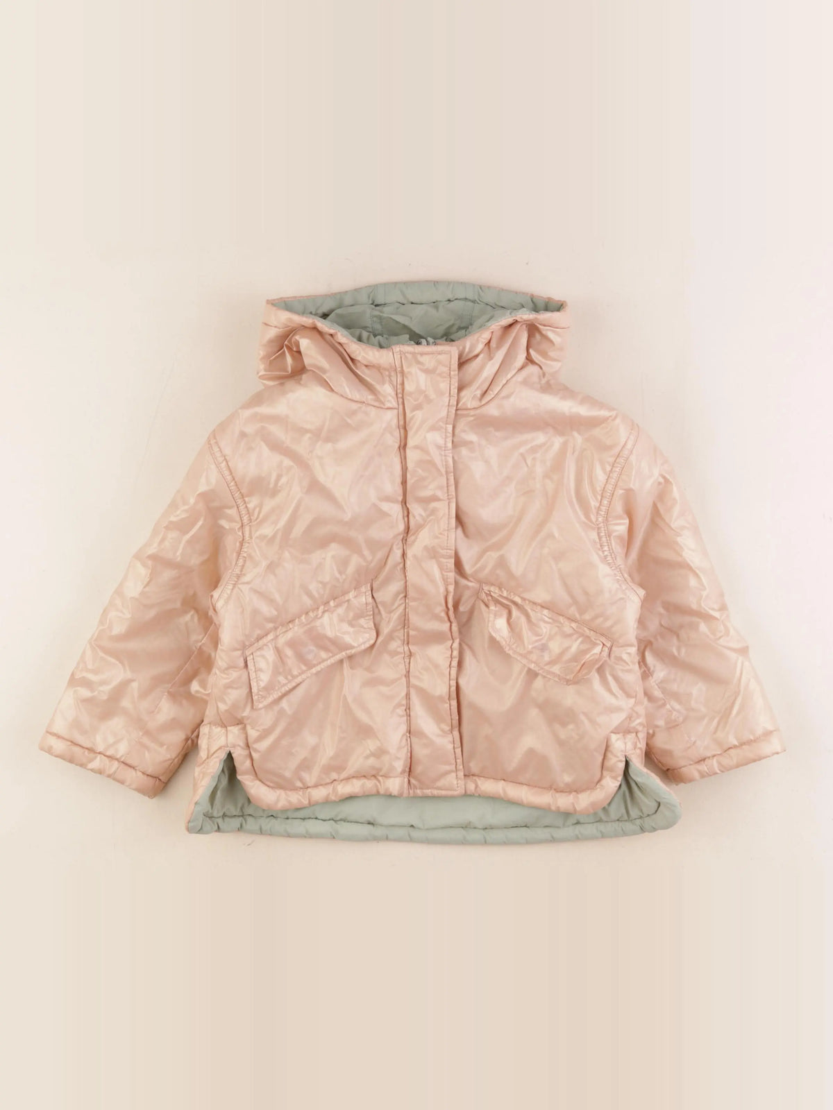 Vertbaudet - doudoune réversible orange - 4 ans