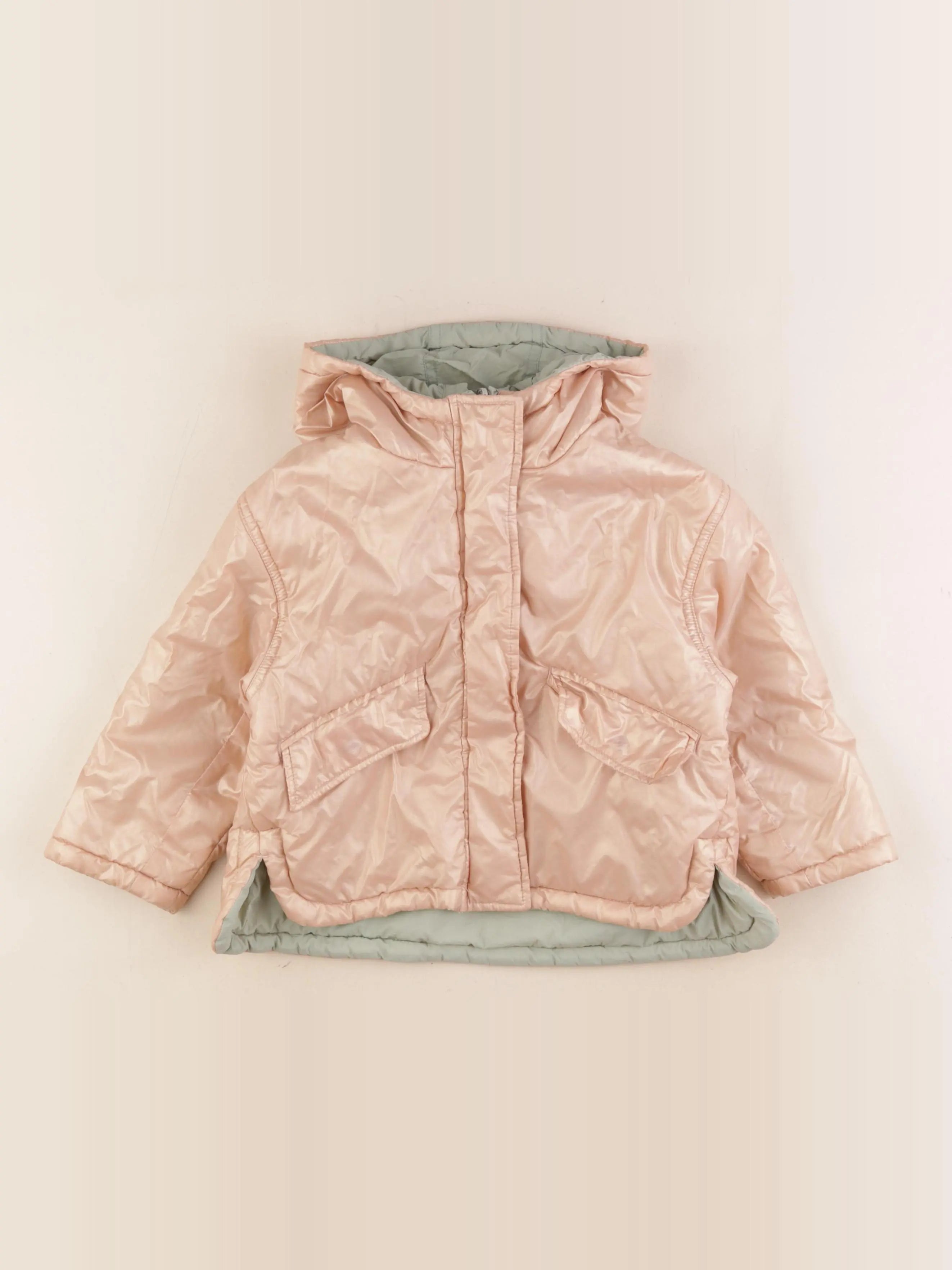 Vertbaudet - doudoune réversible orange - 4 ans