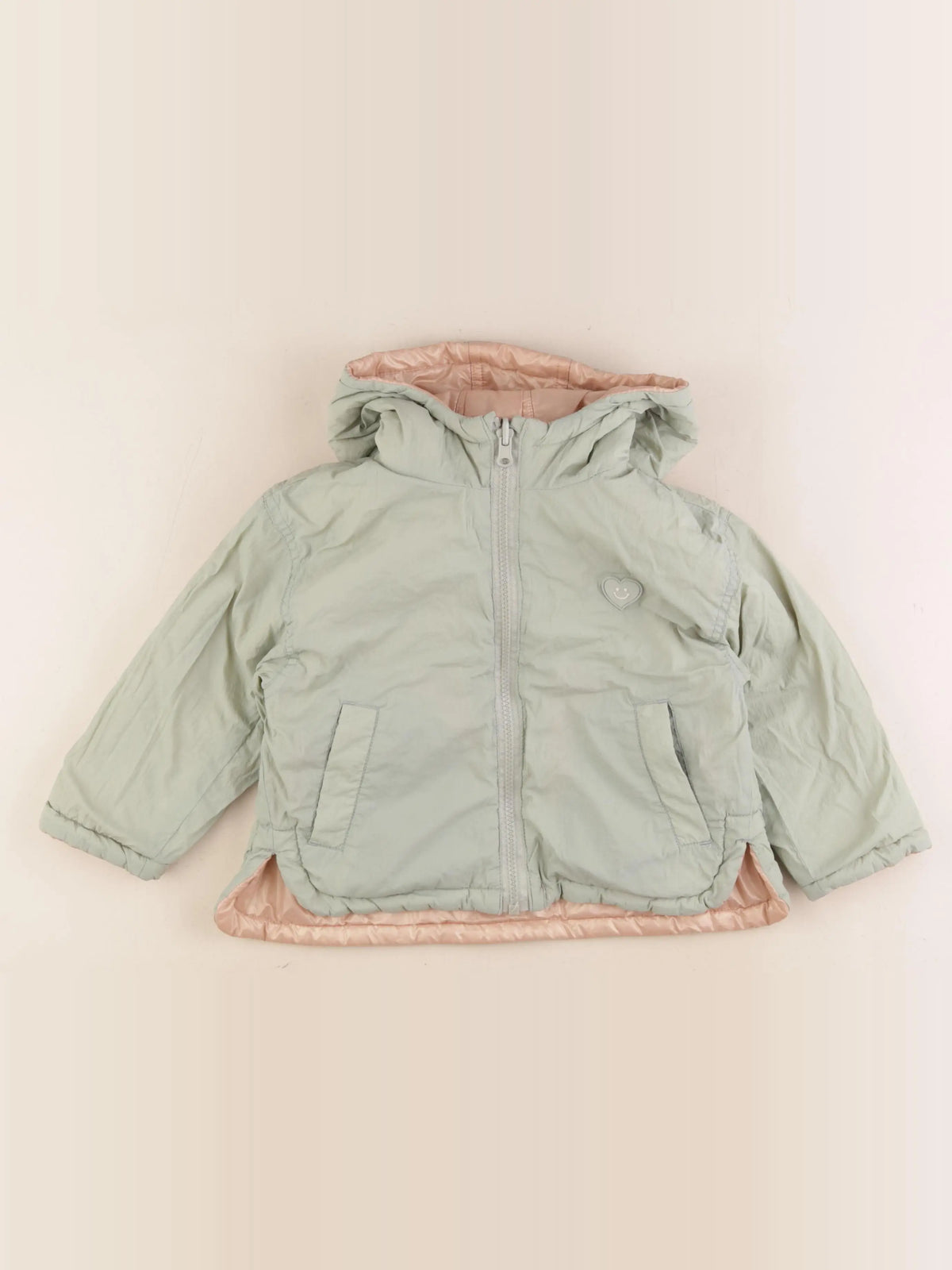 Vertbaudet - doudoune réversible orange - 4 ans