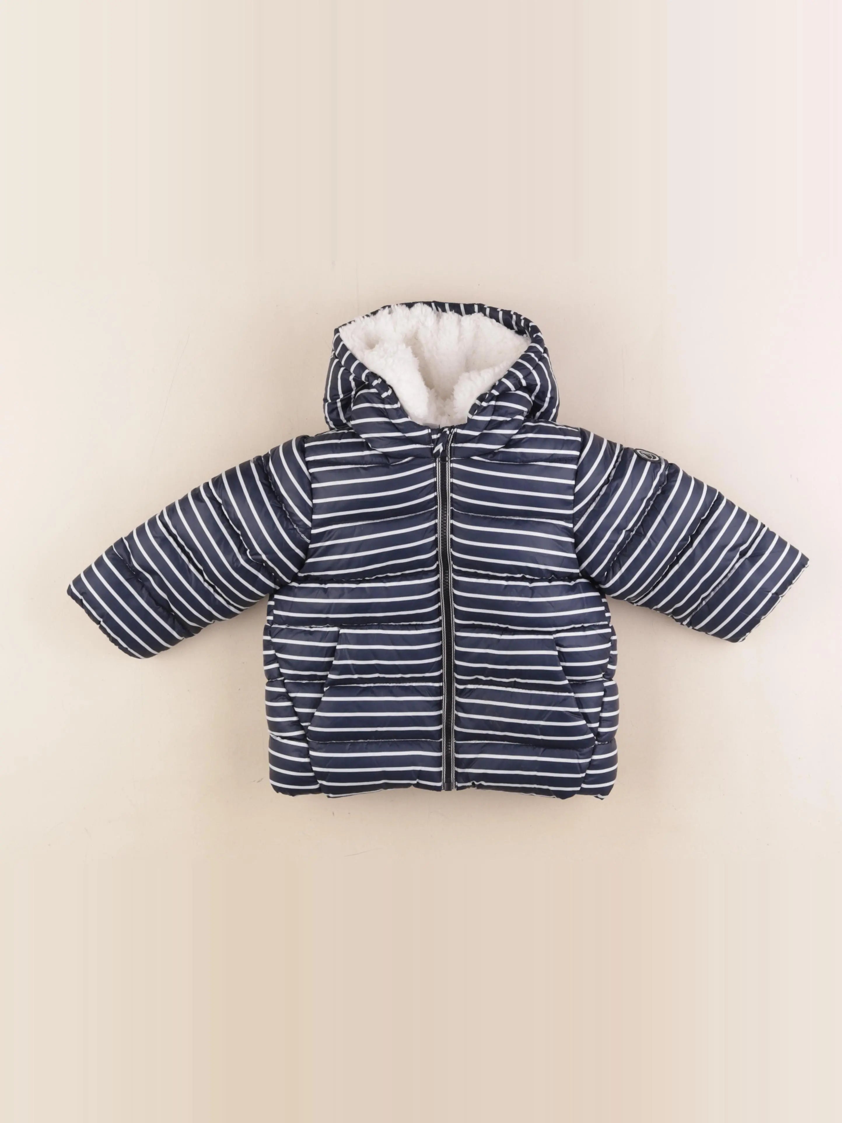 Petit Bateau - doudoune bleu - 12 mois