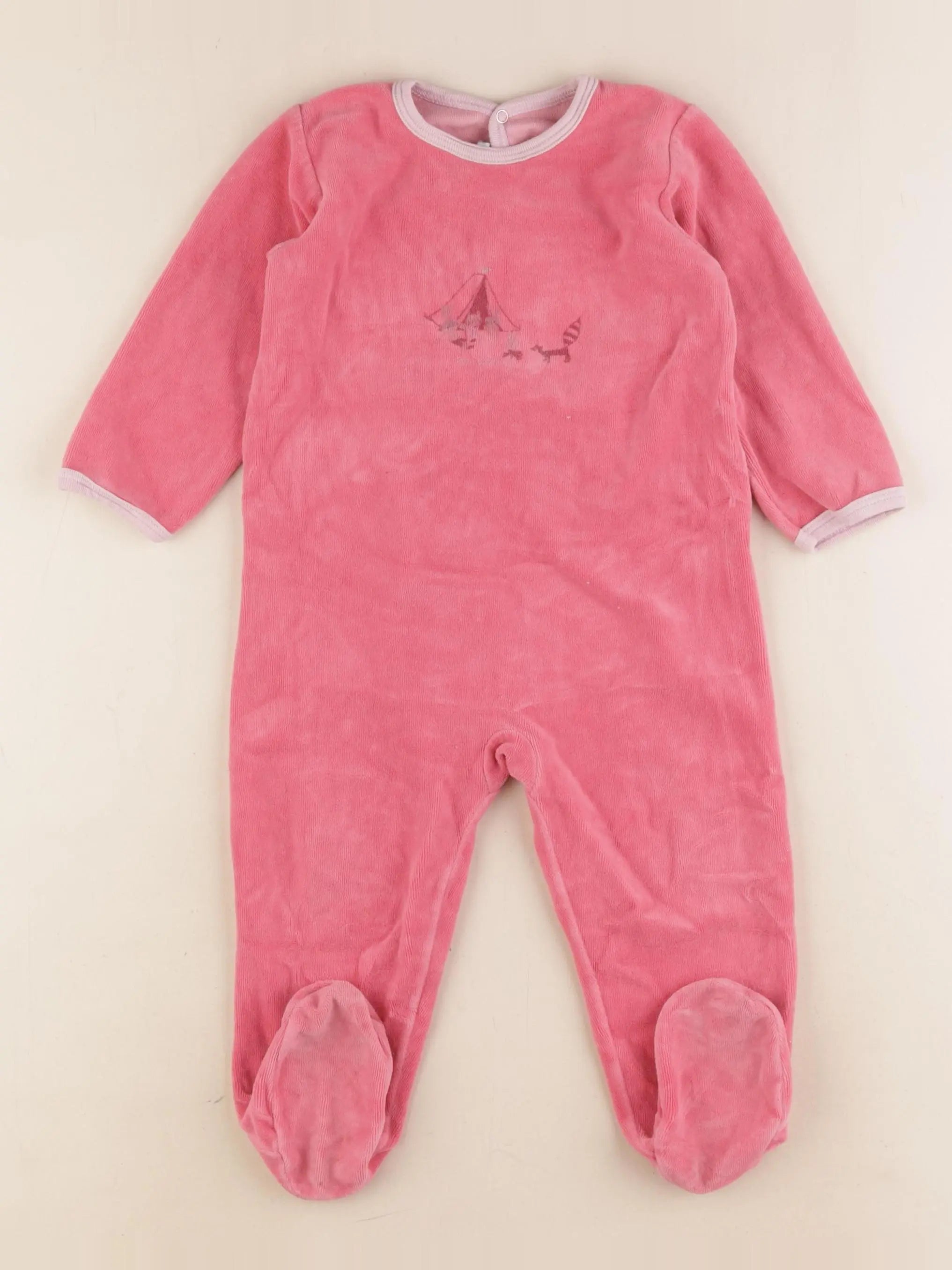 Petit Bateau - pyjama velours rose - 18 mois
