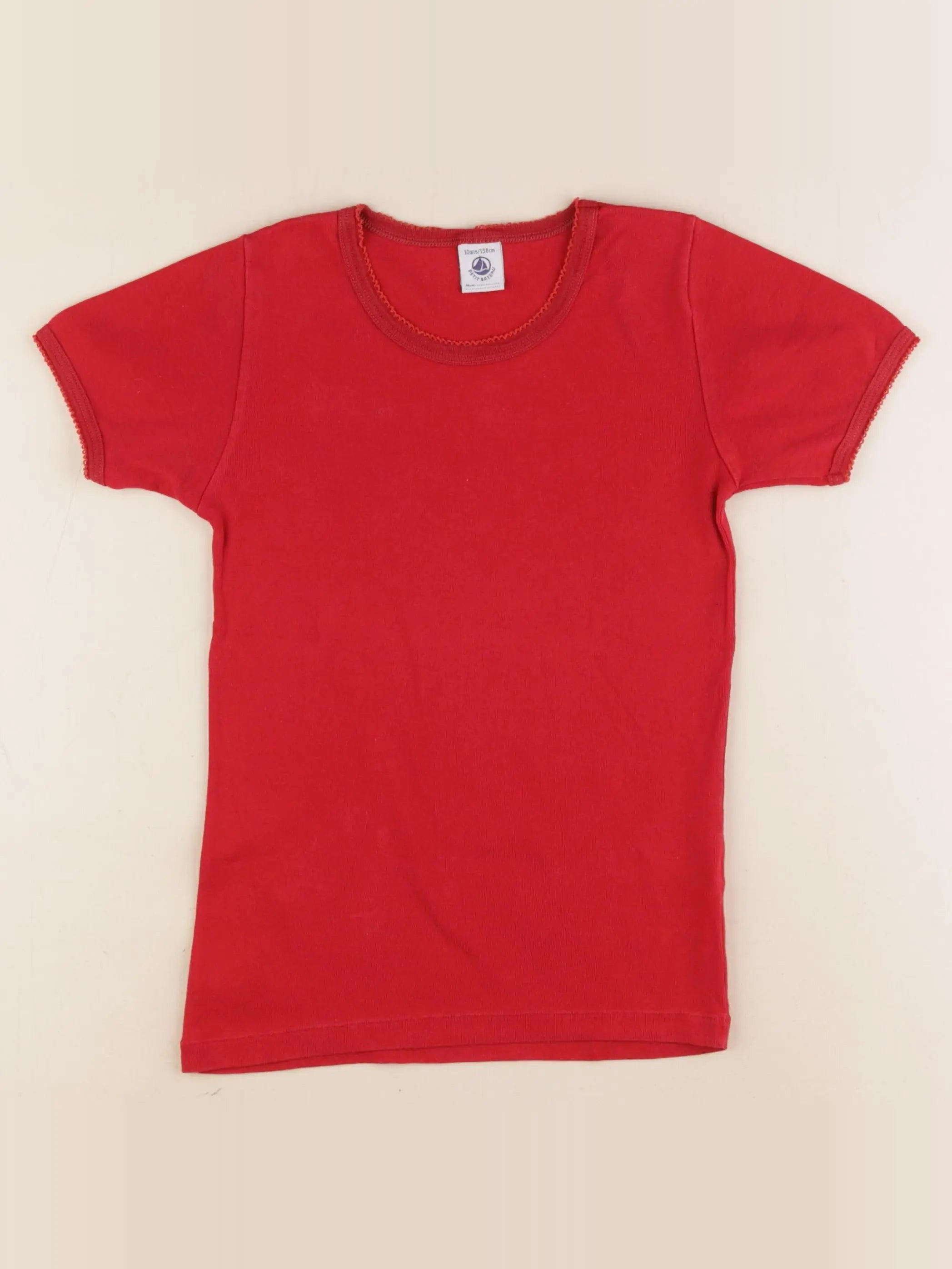 Petit Bateau - maillot de corps rouge - 10 ans