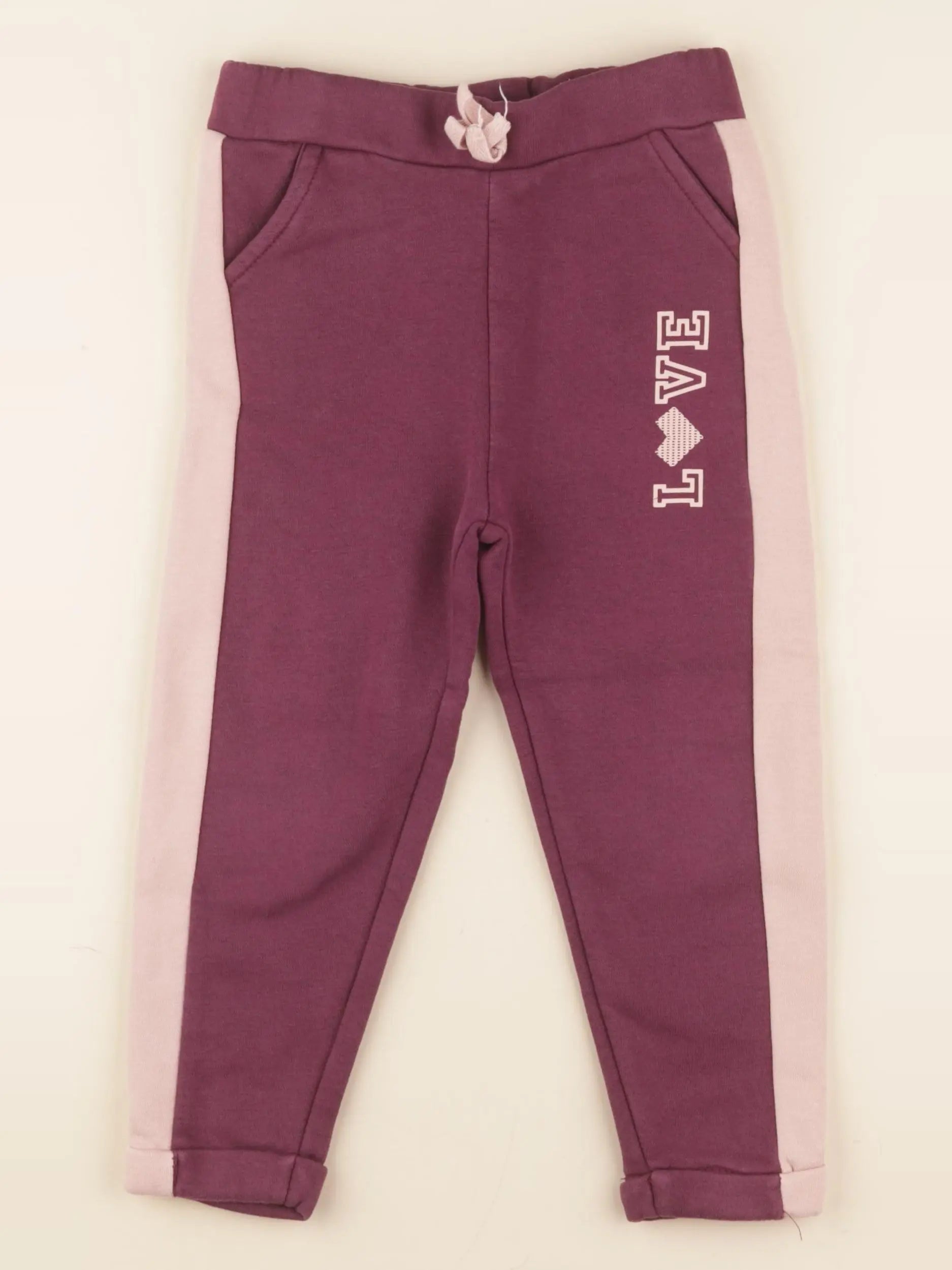 Vertbaudet - jogging doublé rose, violet - 4 ans