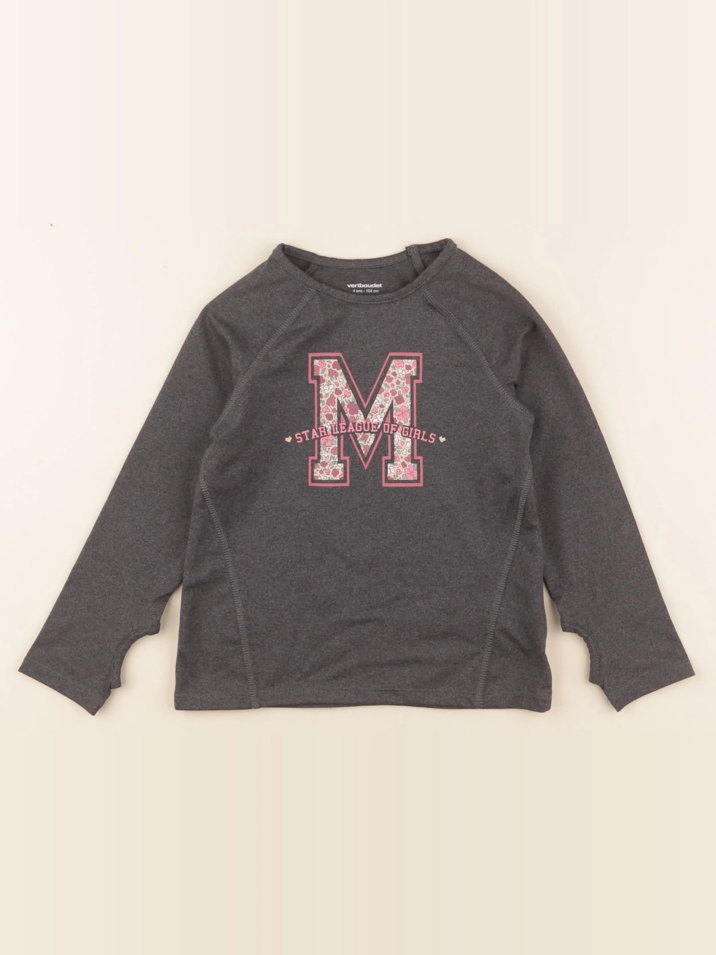 Vertbaudet - tee-shirt gris - 4 ans