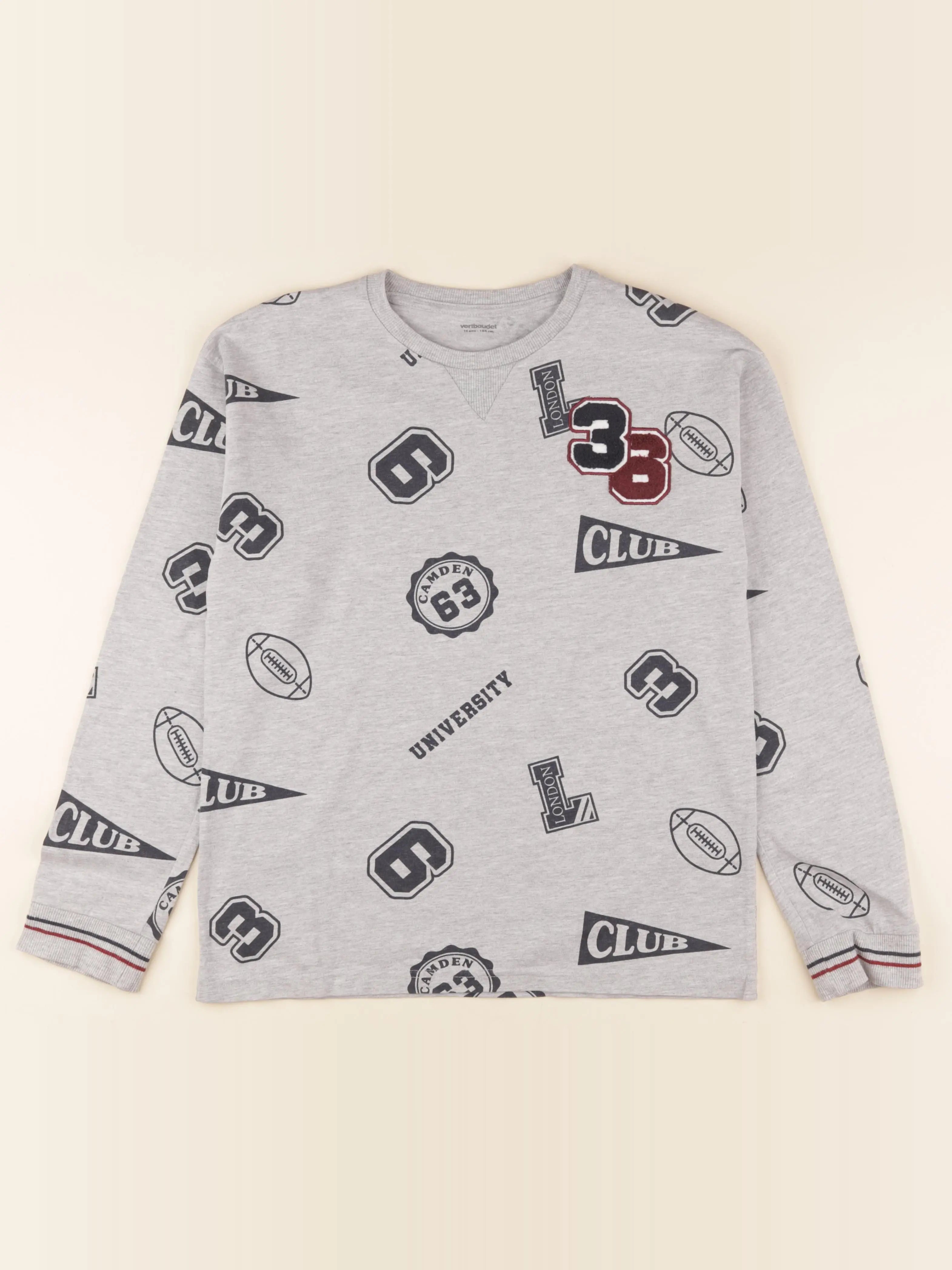 Vertbaudet - tee-shirt gris - 14 ans