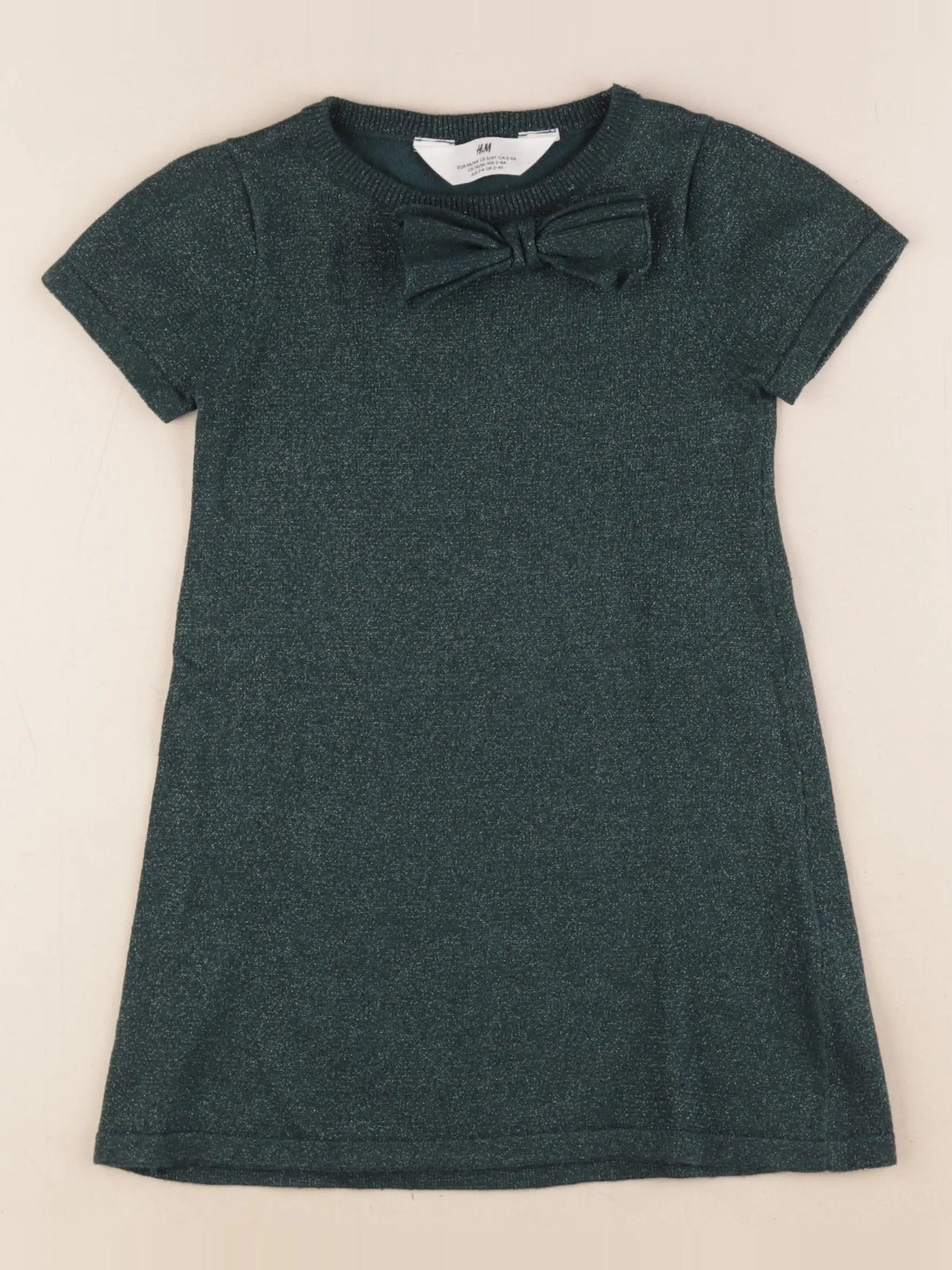 H&M - robe vert - 2/4 ans