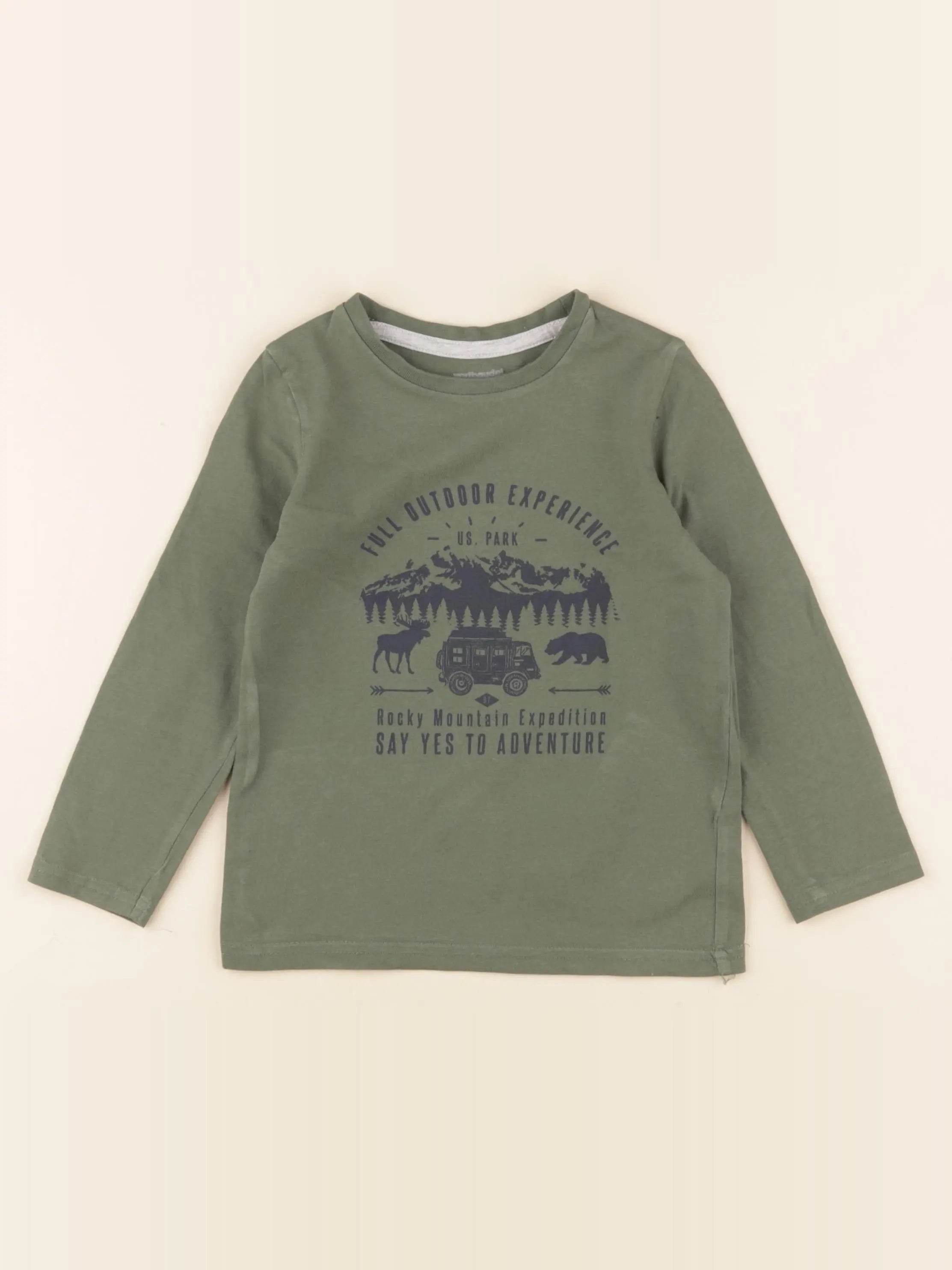 Vertbaudet - tee-shirt vert - 4 ans