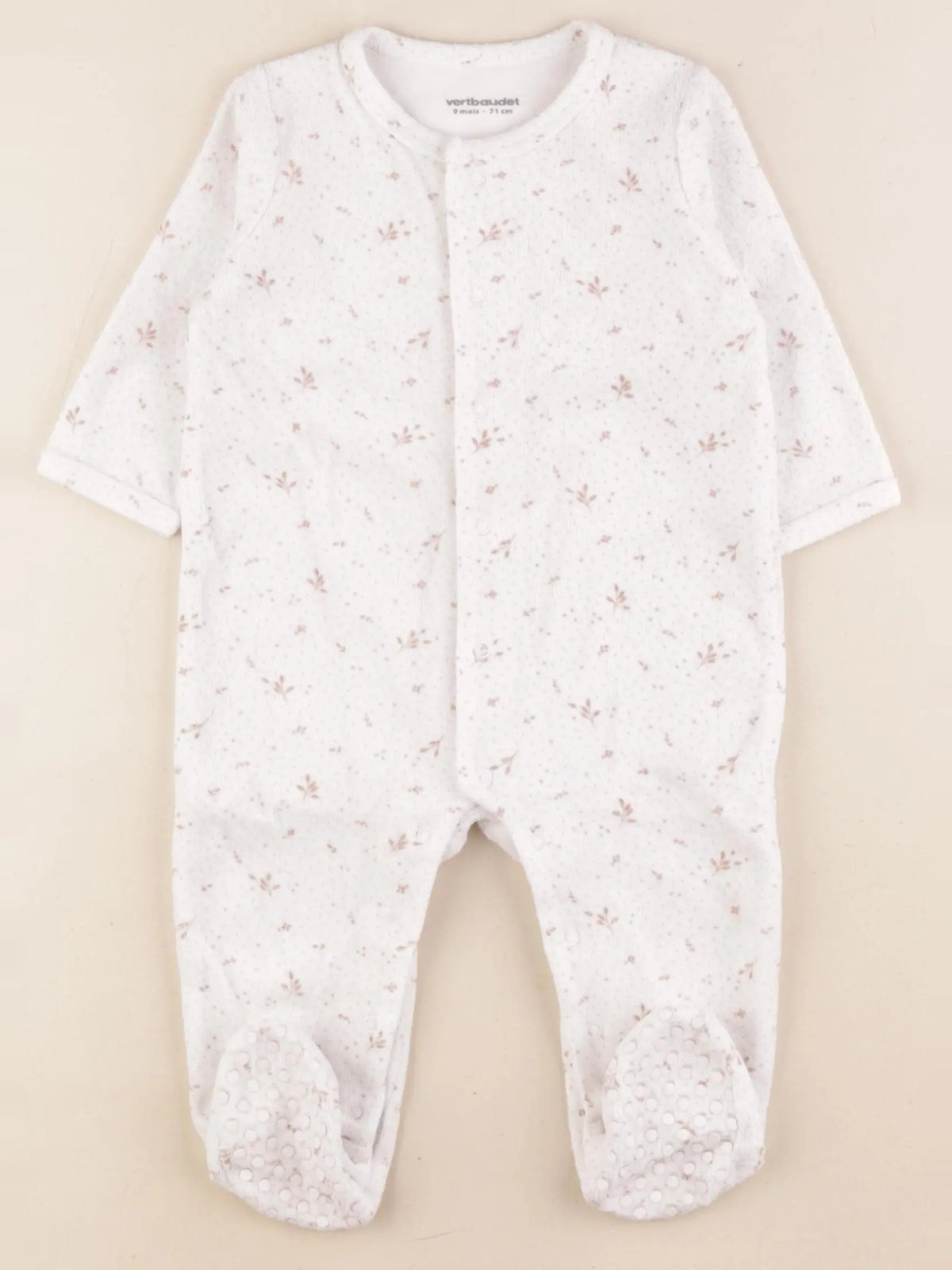 Vertbaudet - pyjama velours rose - 9 mois