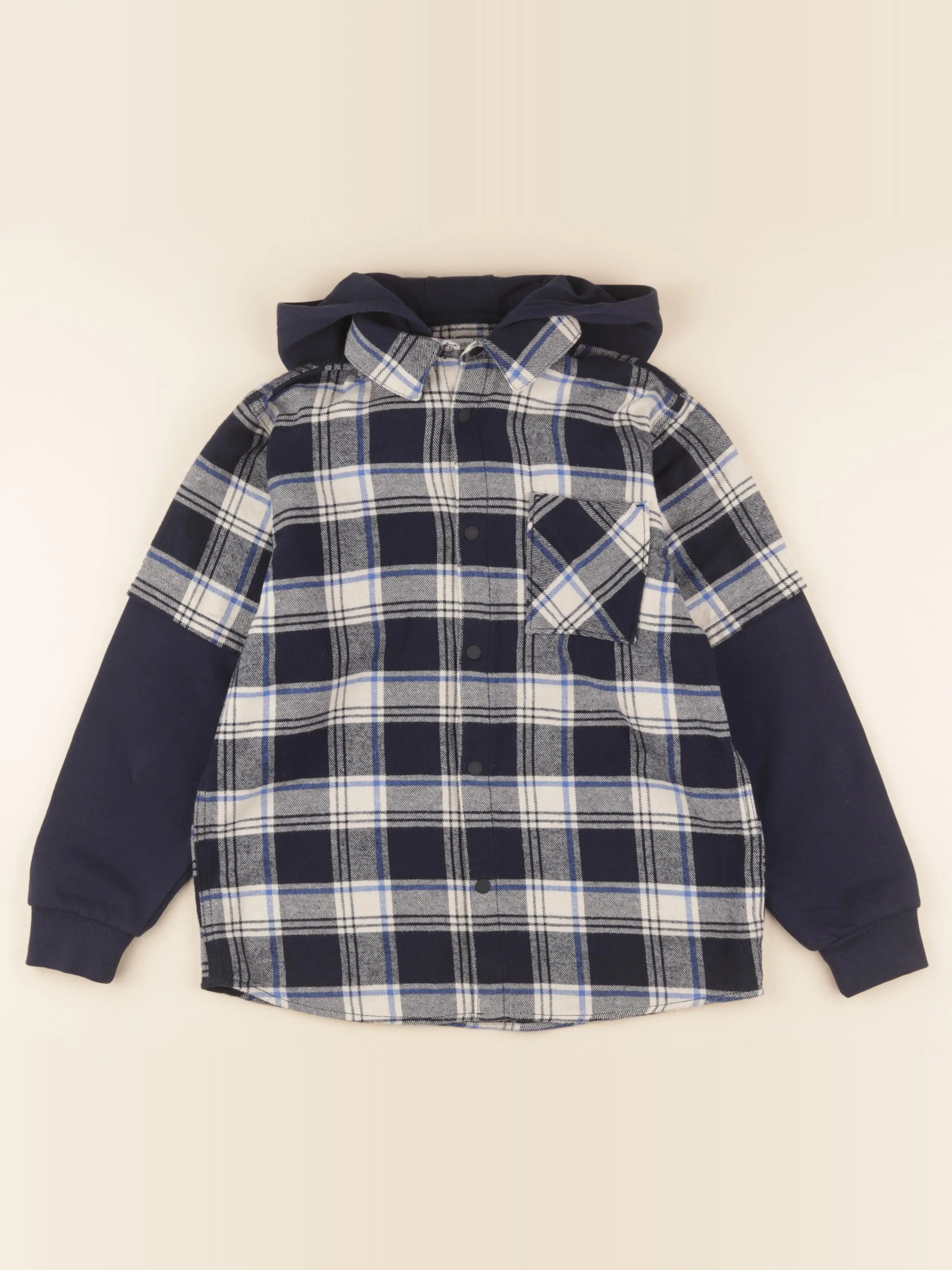 Vertbaudet - chemise bleu, blanc - 12 ans