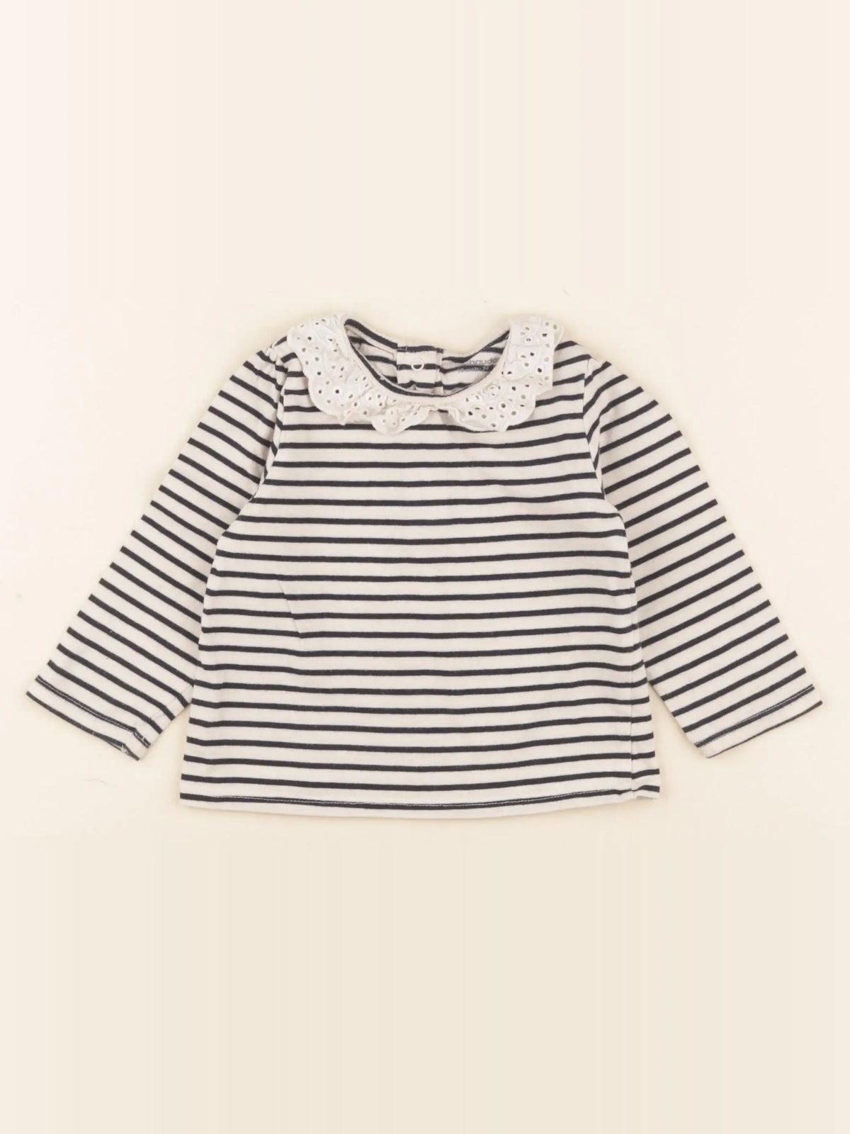 Vertbaudet - tee-shirt bleu, beige - 1 an