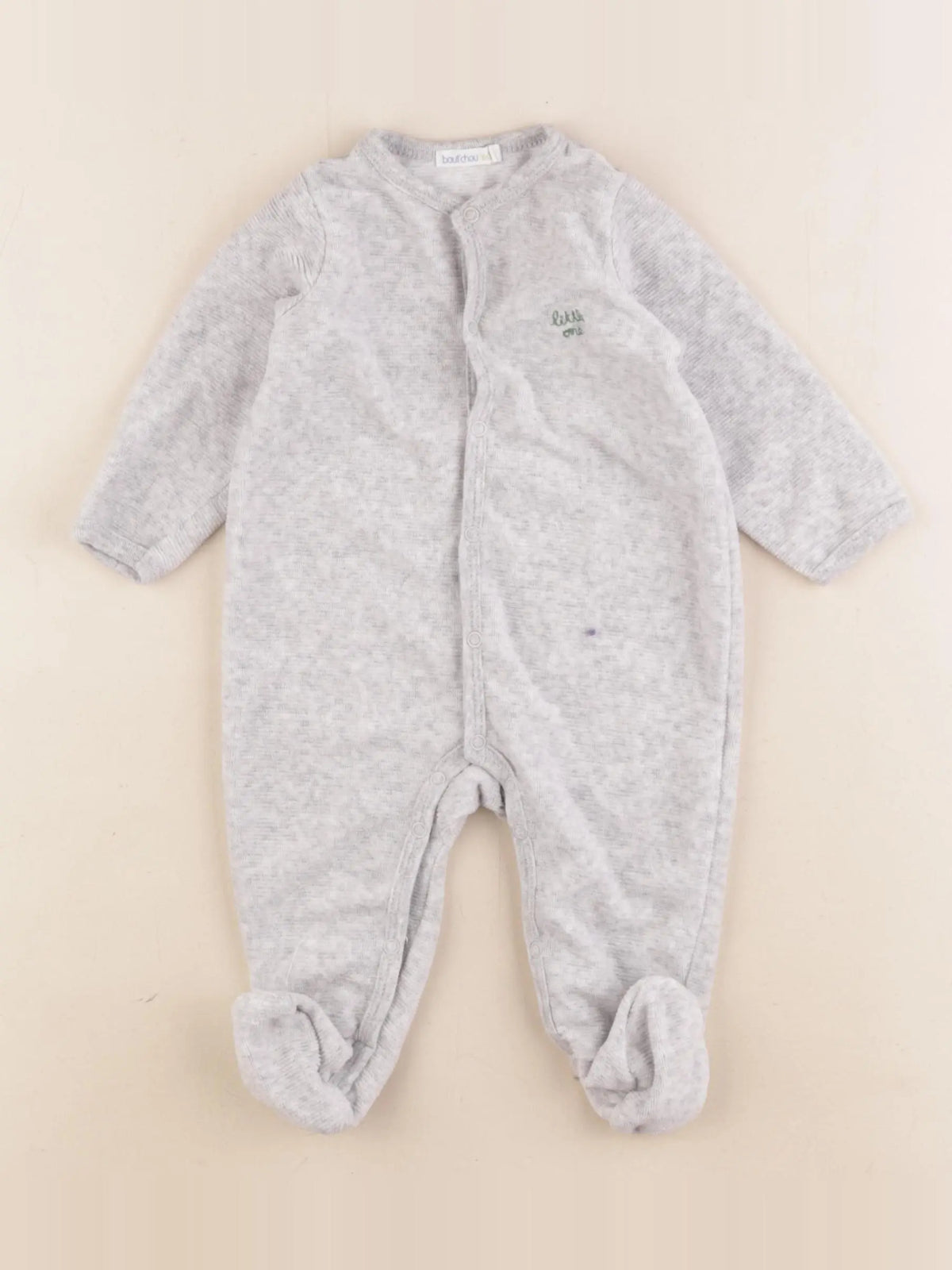 Boutchou - pyjama velours gris - 3 mois