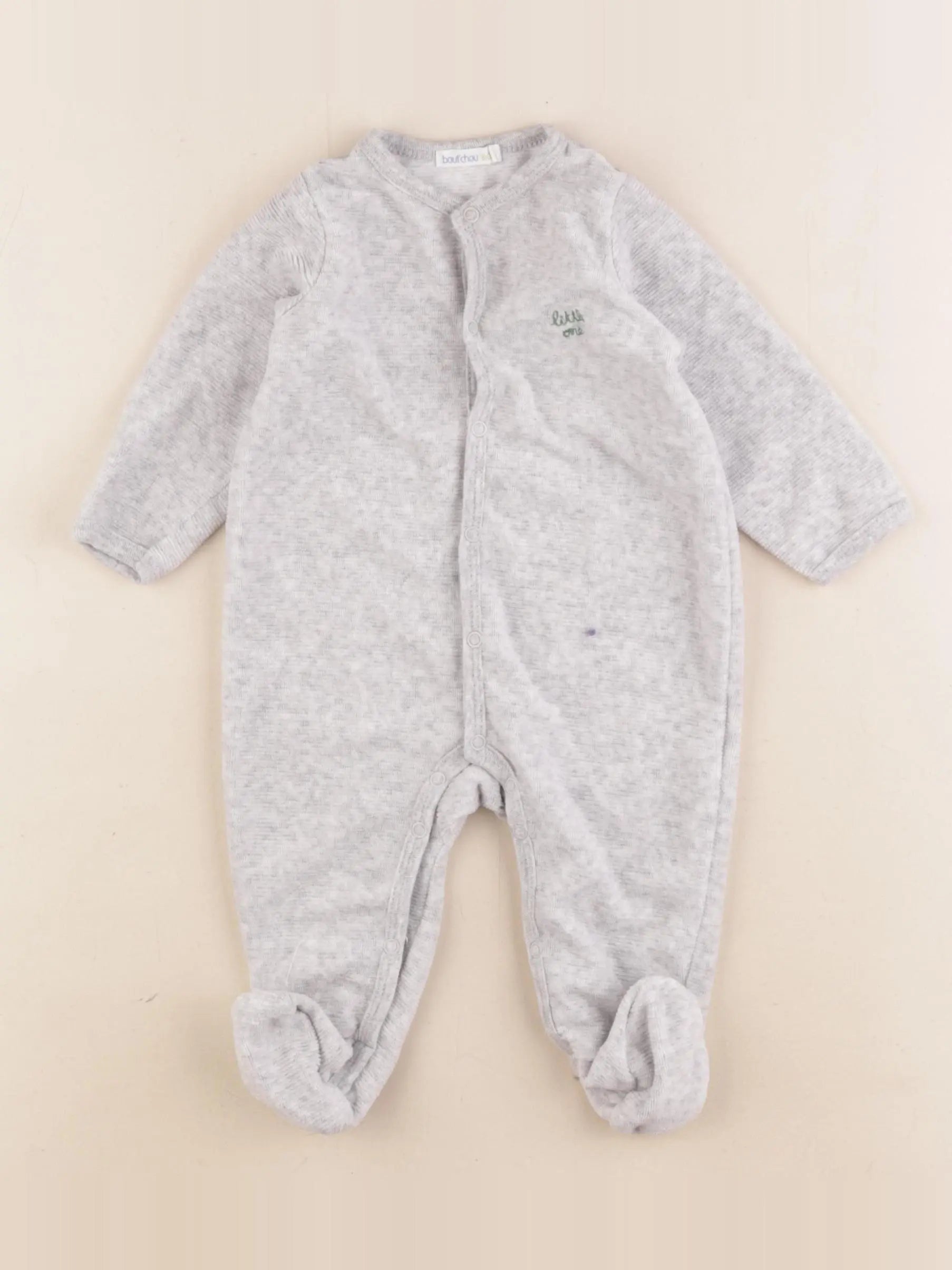 Boutchou - pyjama velours gris - 3 mois