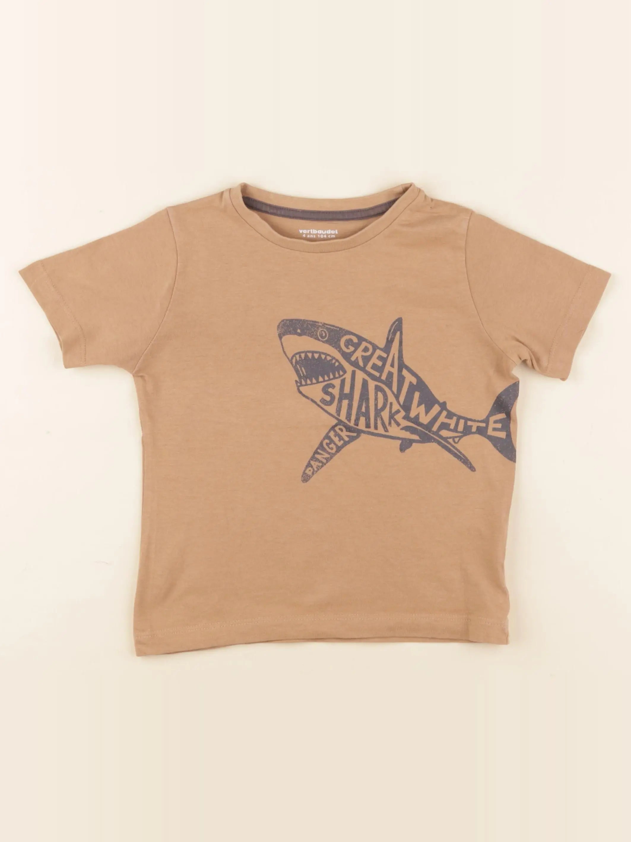 Vertbaudet - tee-shirt marron - 4 ans
