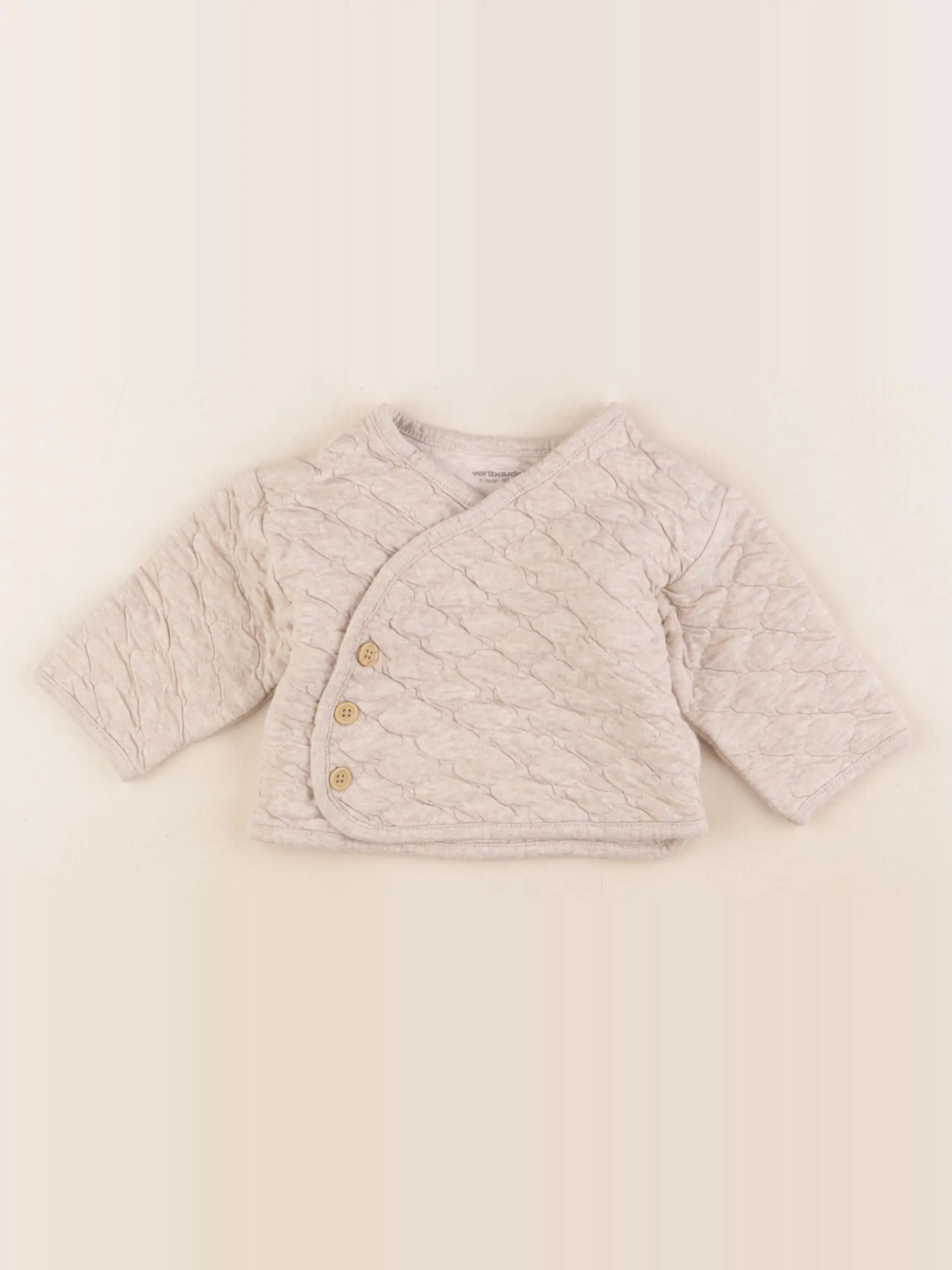 Vertbaudet - sweat beige - 6 mois