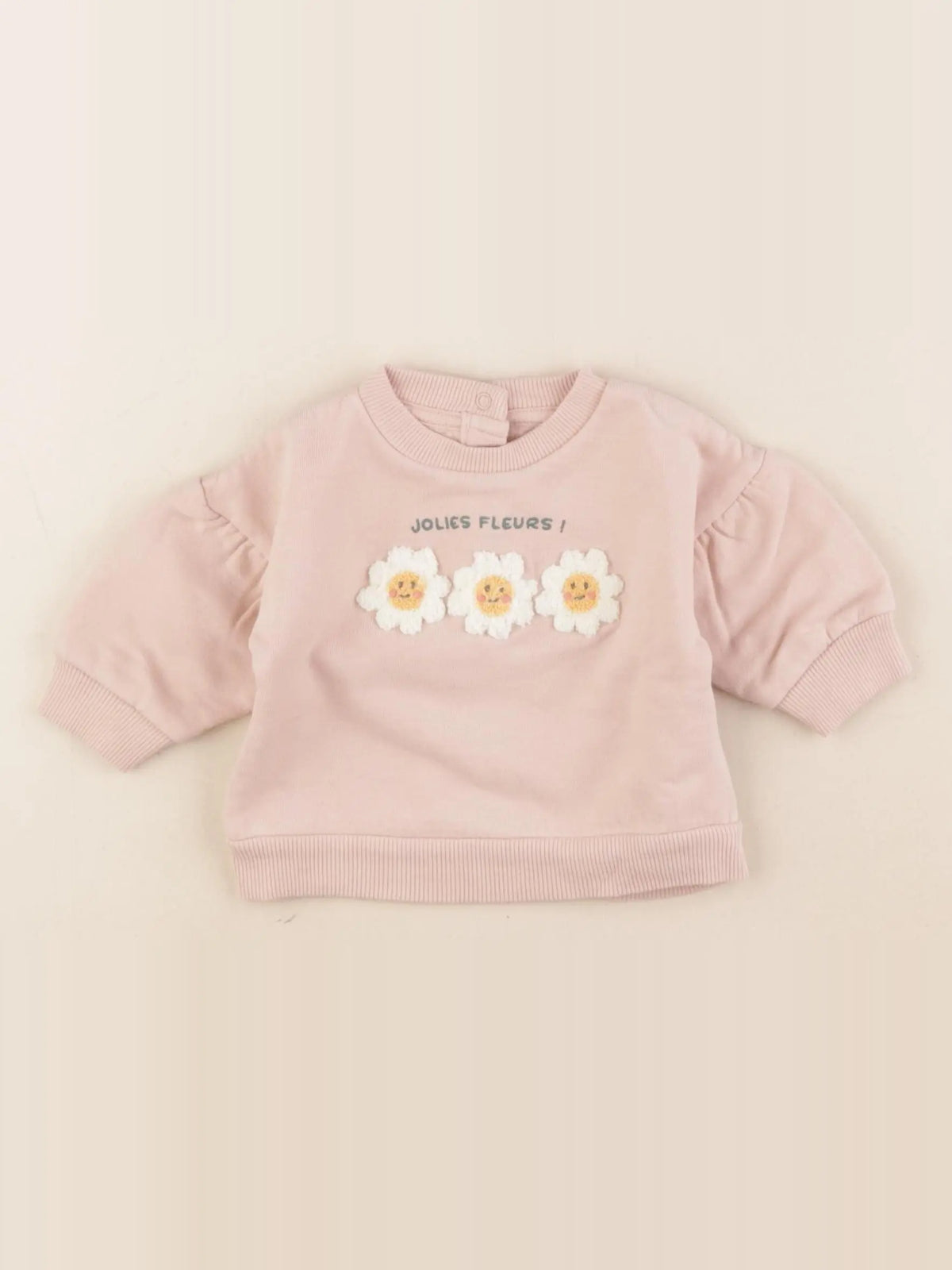Vertbaudet - sweat rose - 9 mois