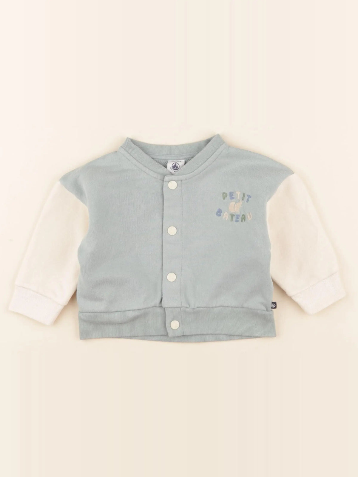 Petit Bateau - sweat vert - 12 mois