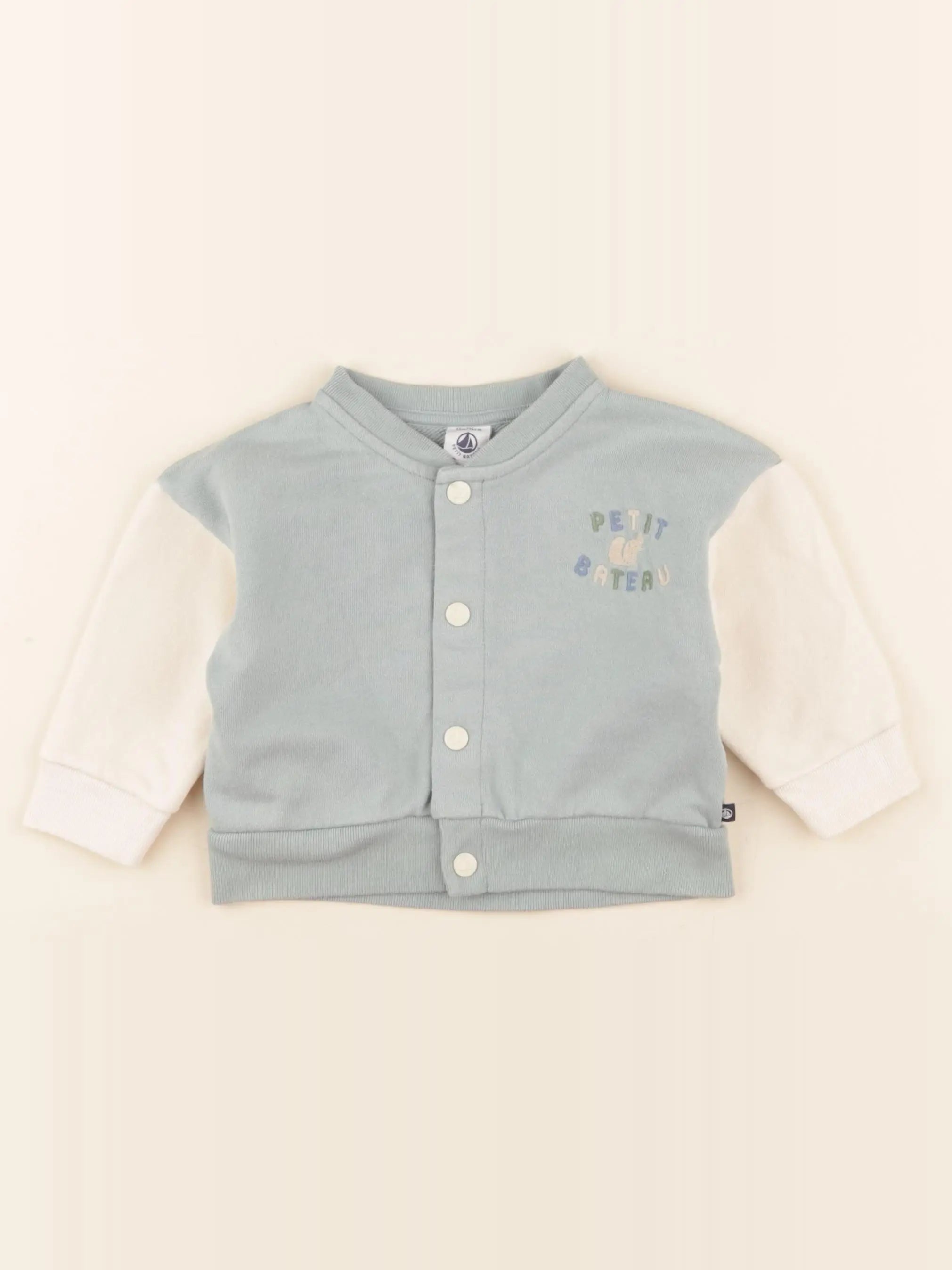 Petit Bateau - sweat vert - 12 mois