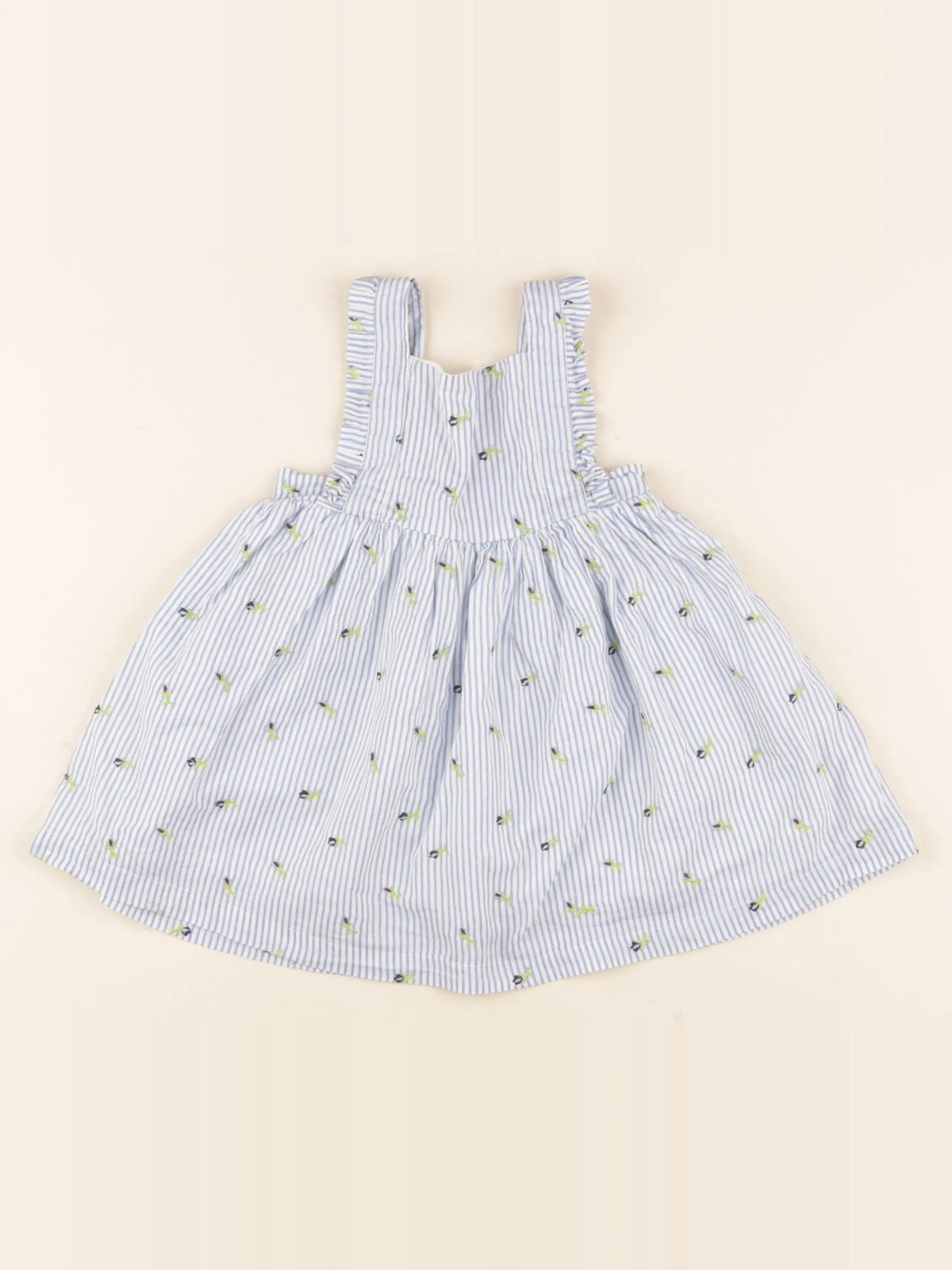 Boutchou - robe bleu, blanc - 9 mois
